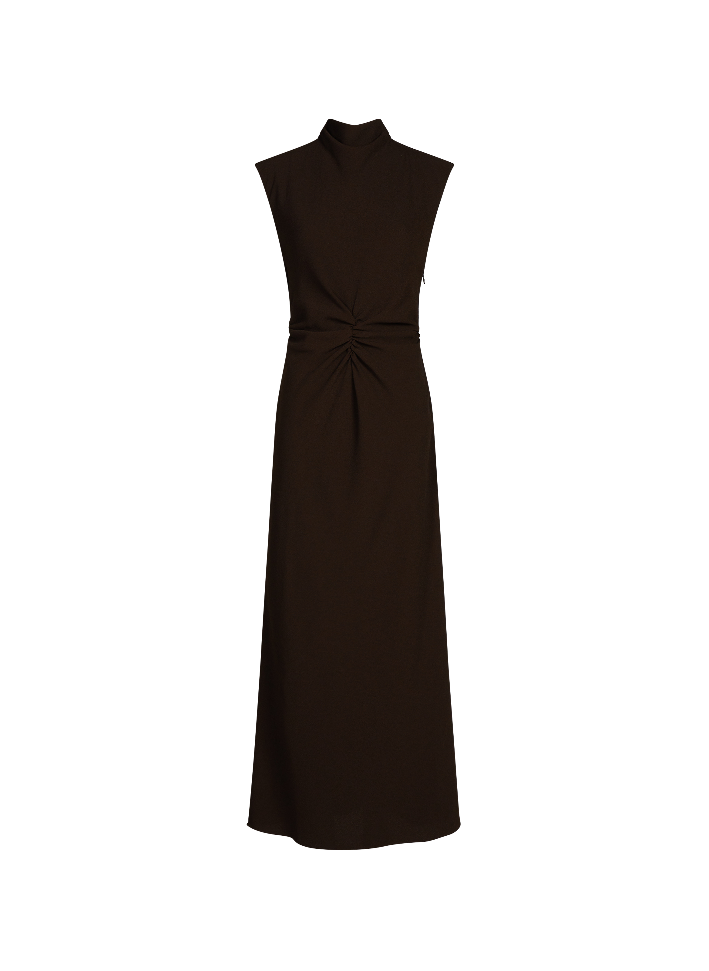 Fitted long dress with high neck ROTATE Brown