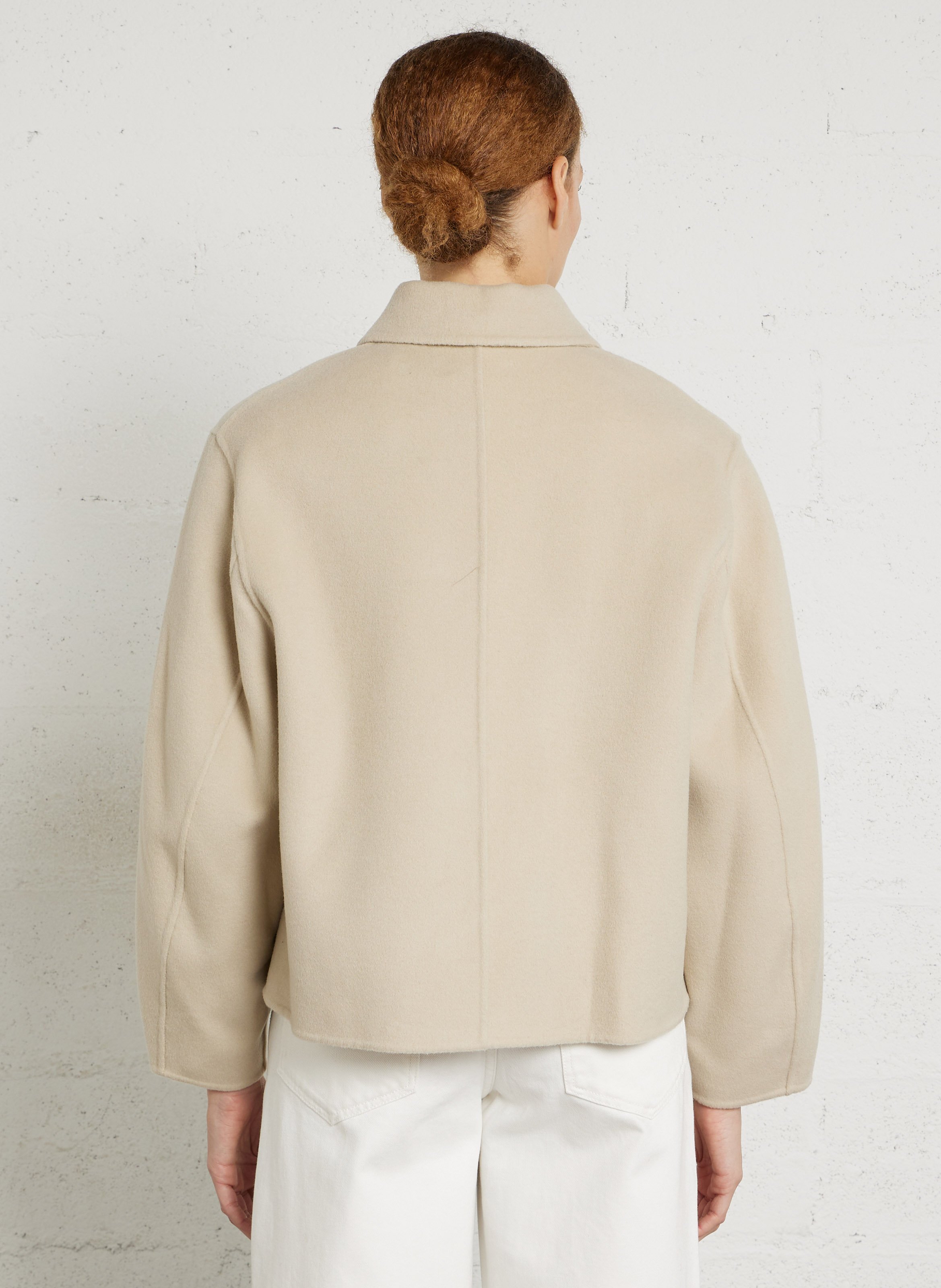 Manteau court en laine double face gyoda SOEUR Blanc