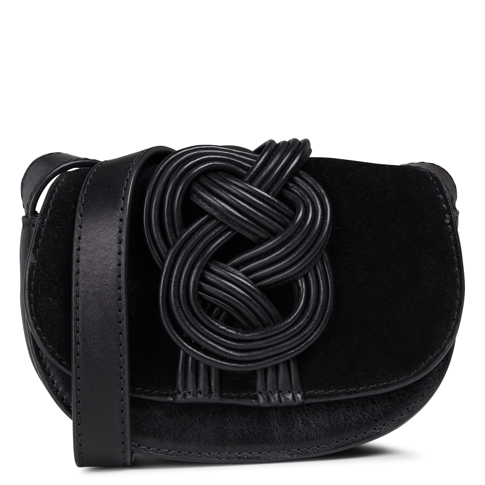 Sac bandoulière en cuir marius mini MAISON 123 Noir