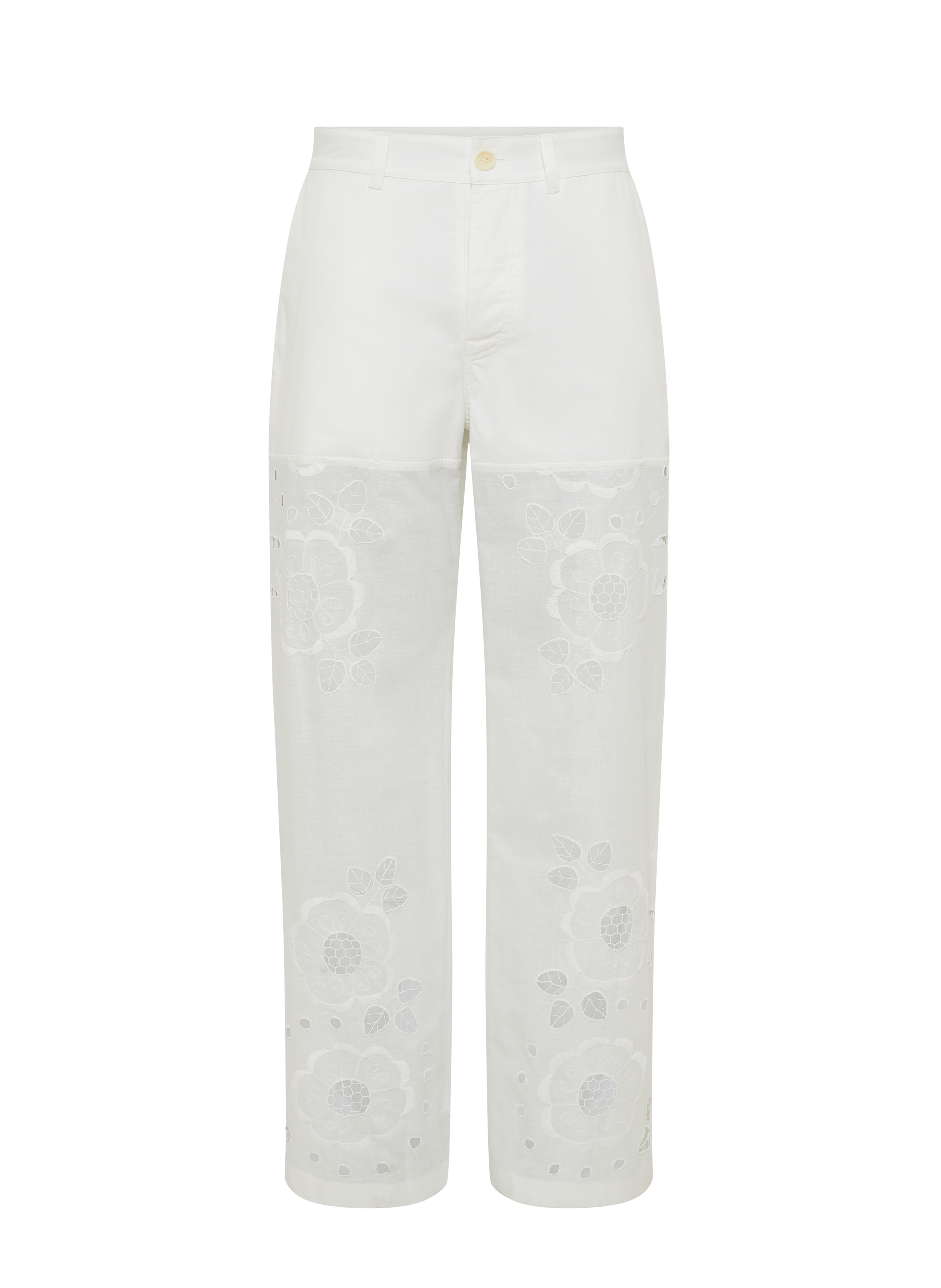 Pantalon large en upcyclé household linen unisexe MARINE SERRE Blanc