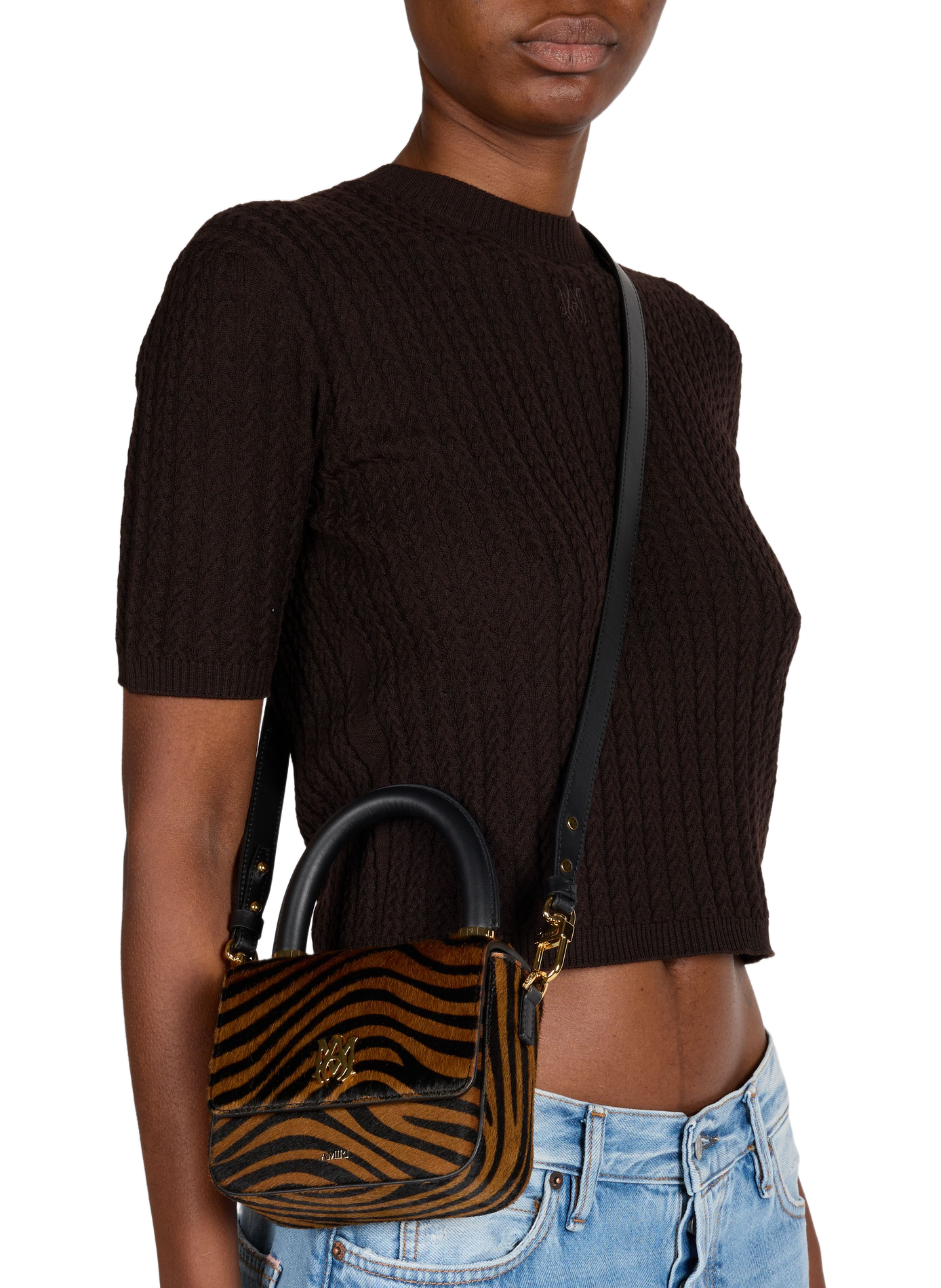 Handbag Zebra in leather AMIRI Multicolour