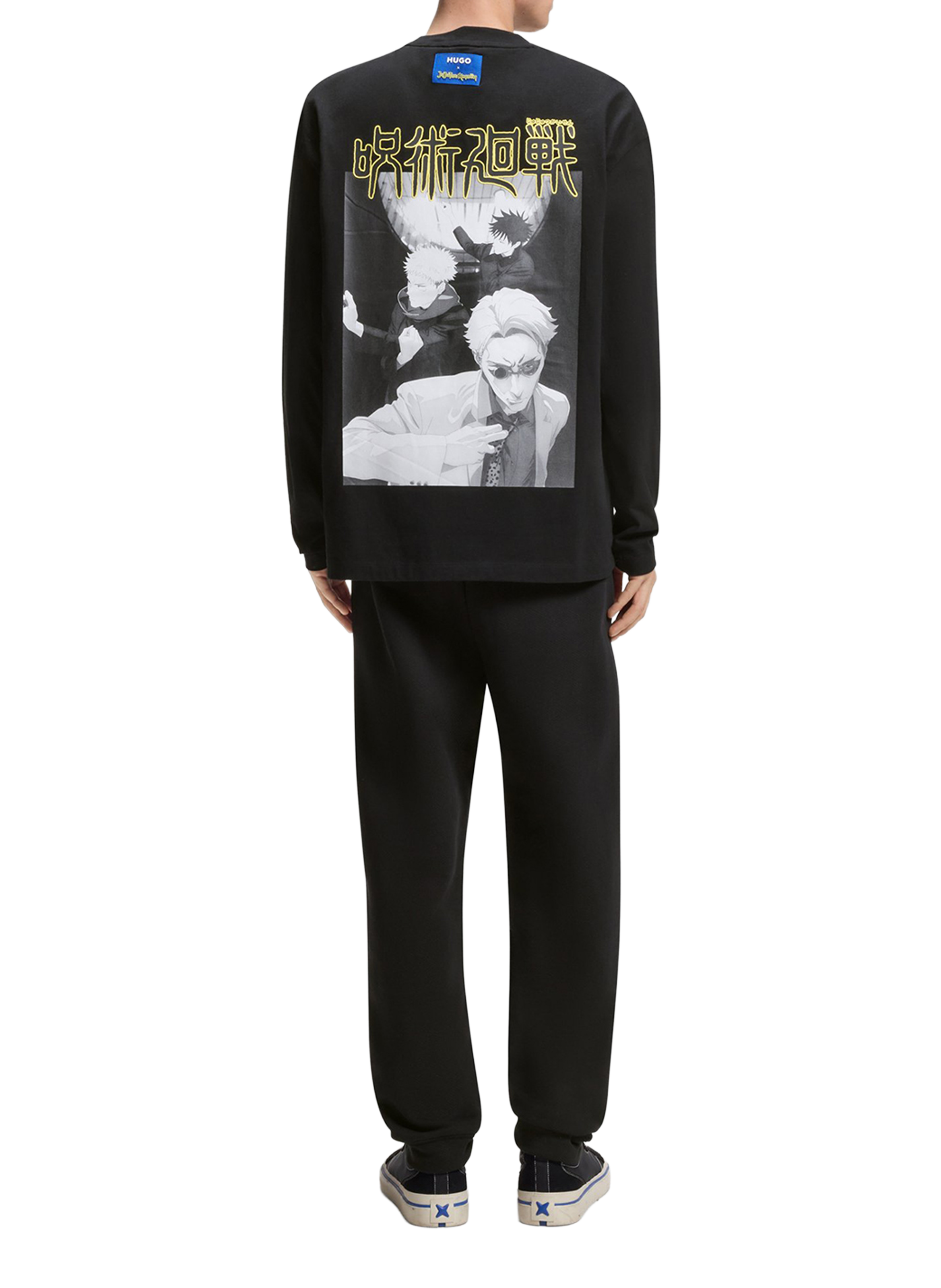 Long-sleeve Jujutsu Kaisen cotton T-shirt HUGO BLUE Black
