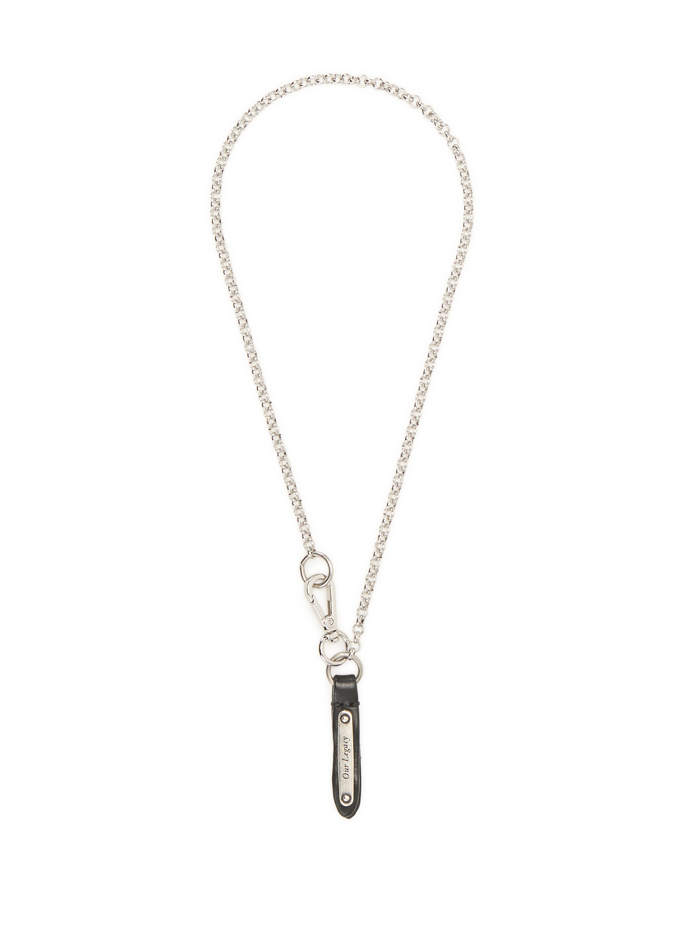 Chain necklace with engraved metal plate OUR LEGACY Silver