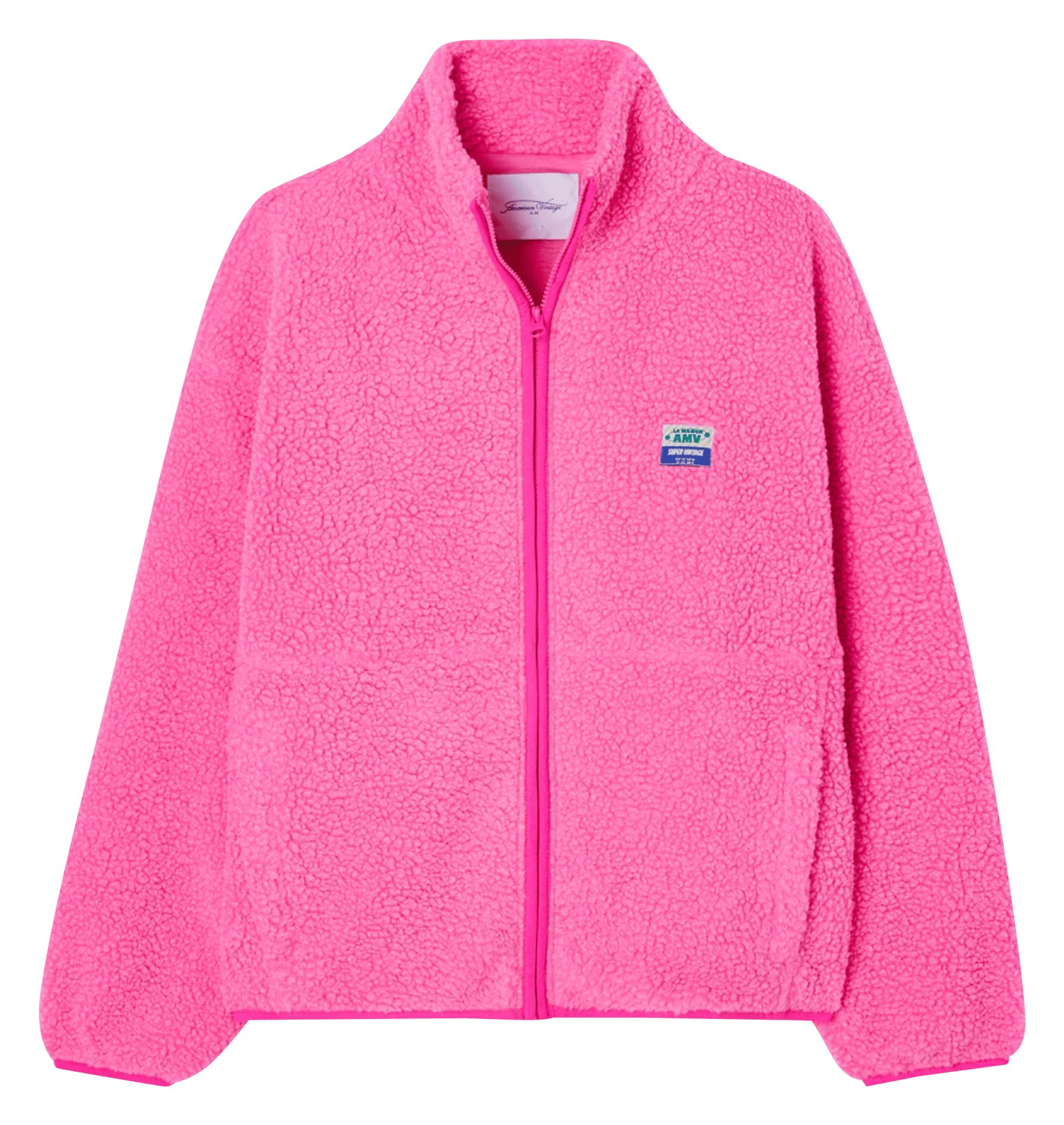 Veste ample zippée à col montant polaire hoktown AMERICAN VINTAGE Rose