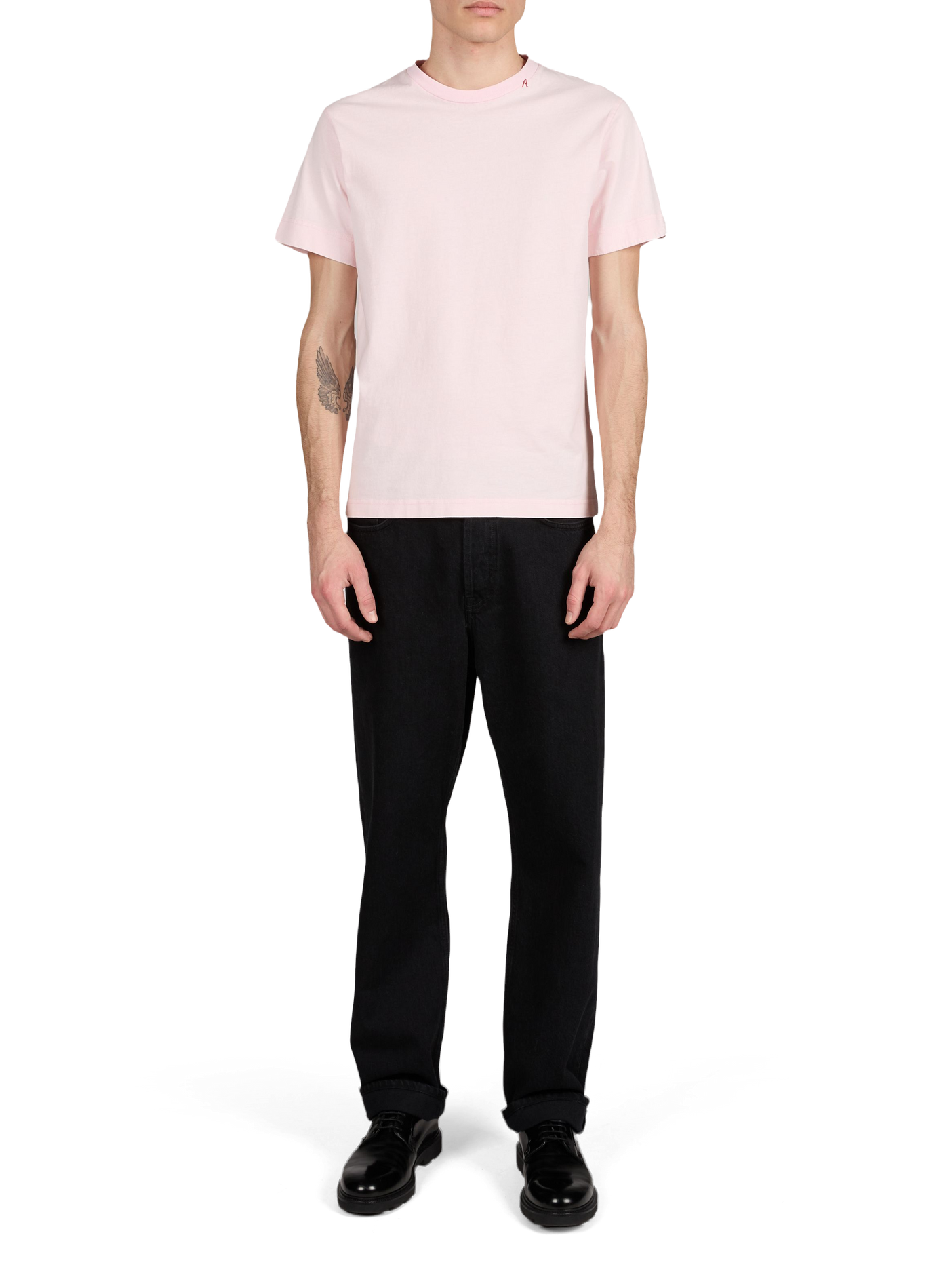T-shirt droit à col rond en coton REPLAY Rose