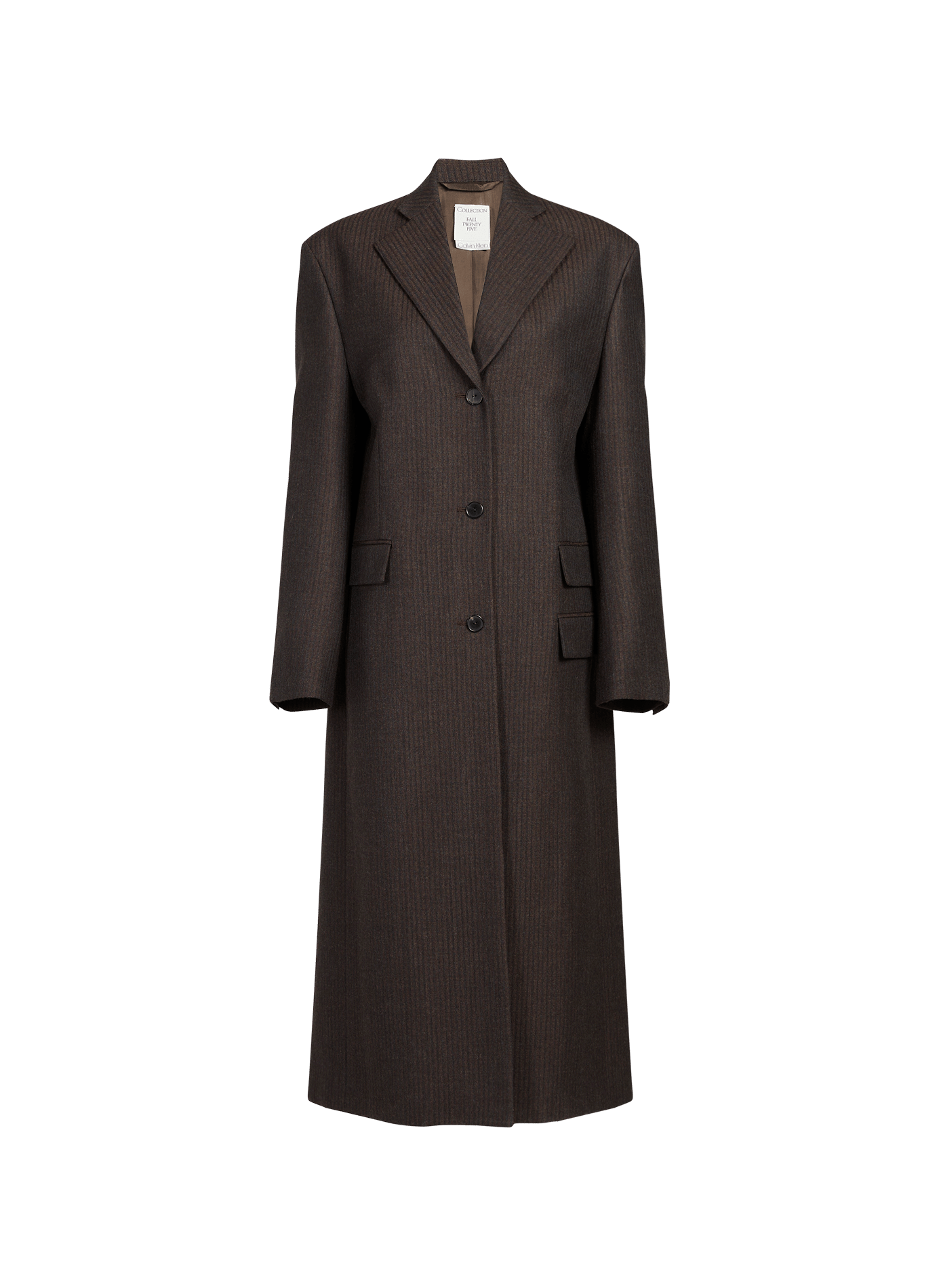 Manteau long en laine Calvin Klein Collection Marron