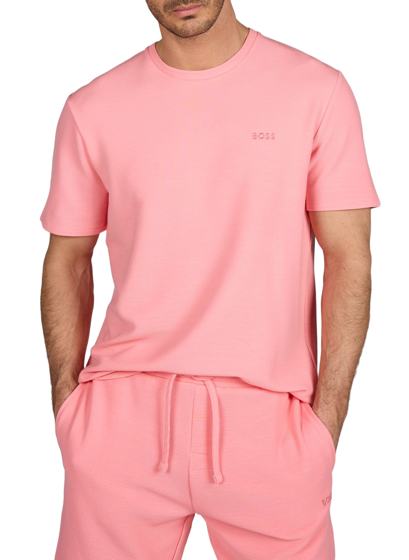 Short-sleeved round neck T-shirt BOSS Pink