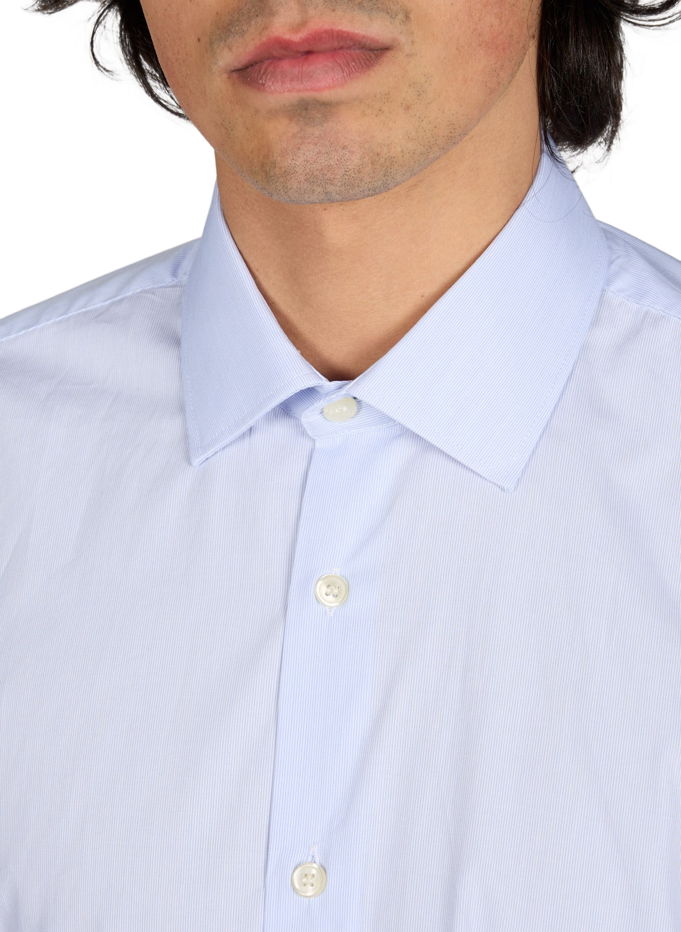 Chemise unie à manches longues en coton LAFAURIE Blanc