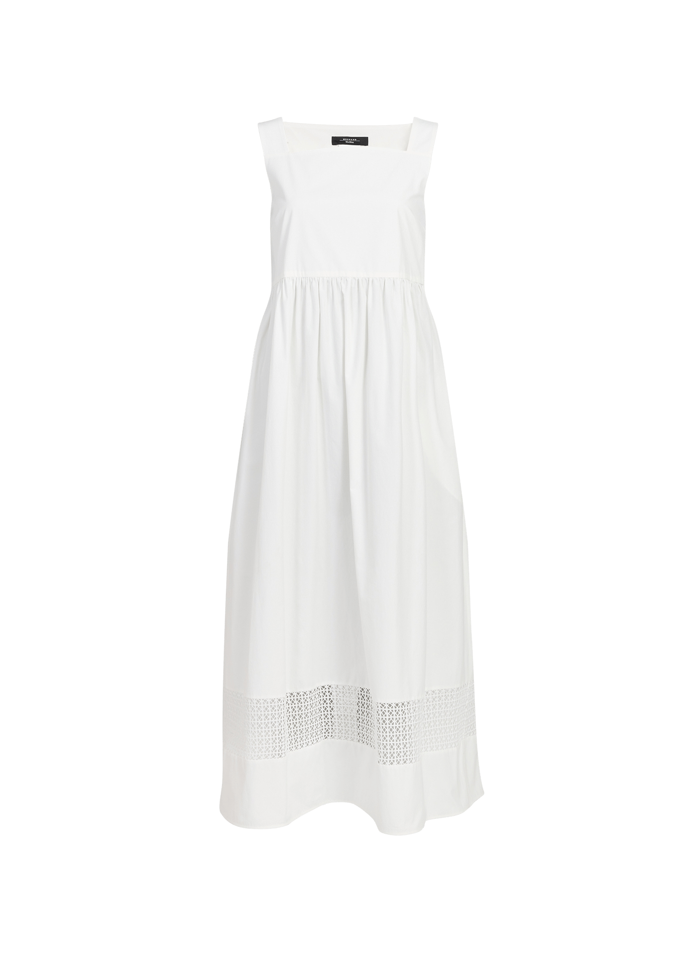 Robe longue à col carré en coton MAX MARA WEEK END Blanc
