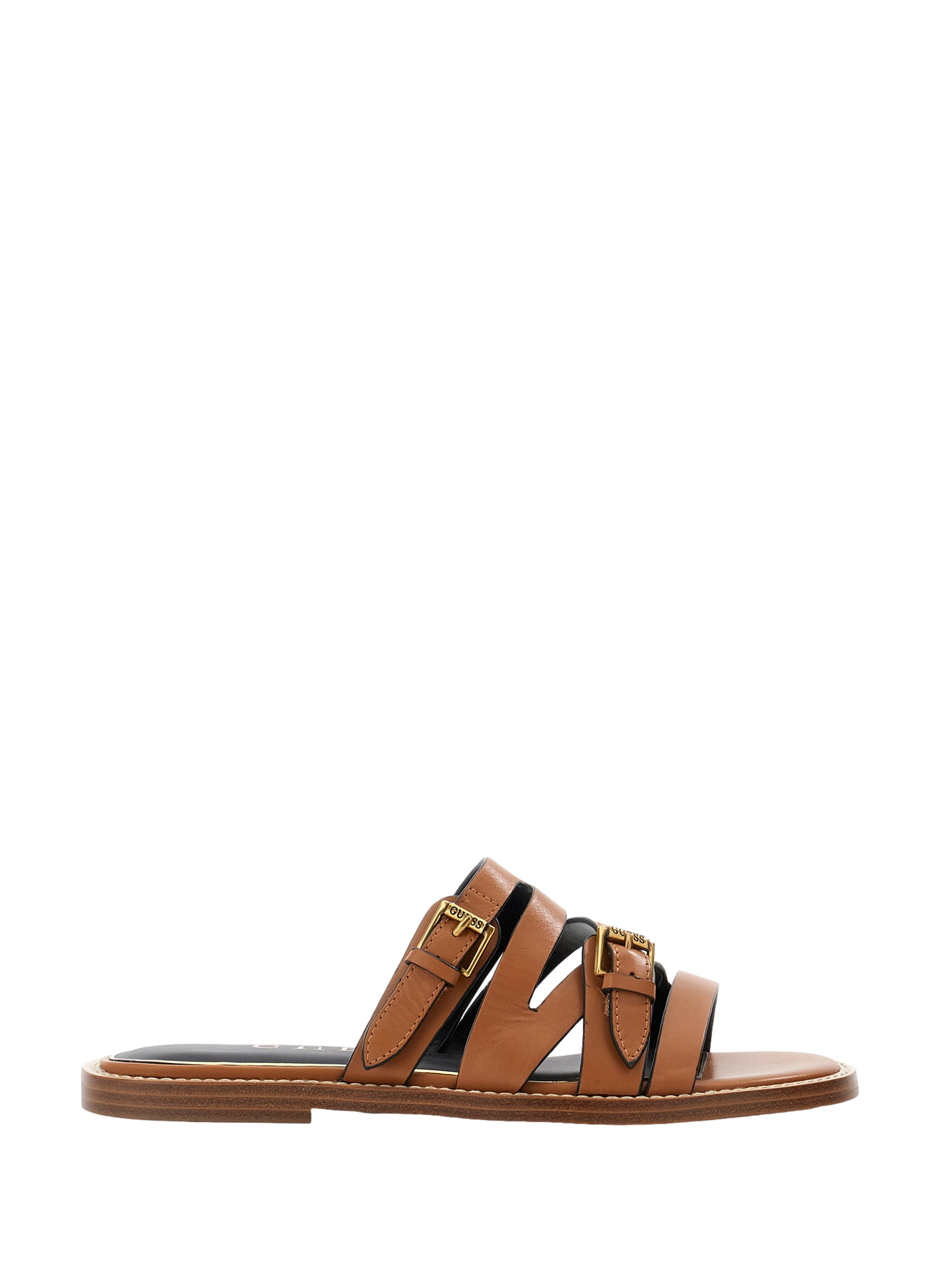 Flat Grayden buckled sandals GUESS Brown