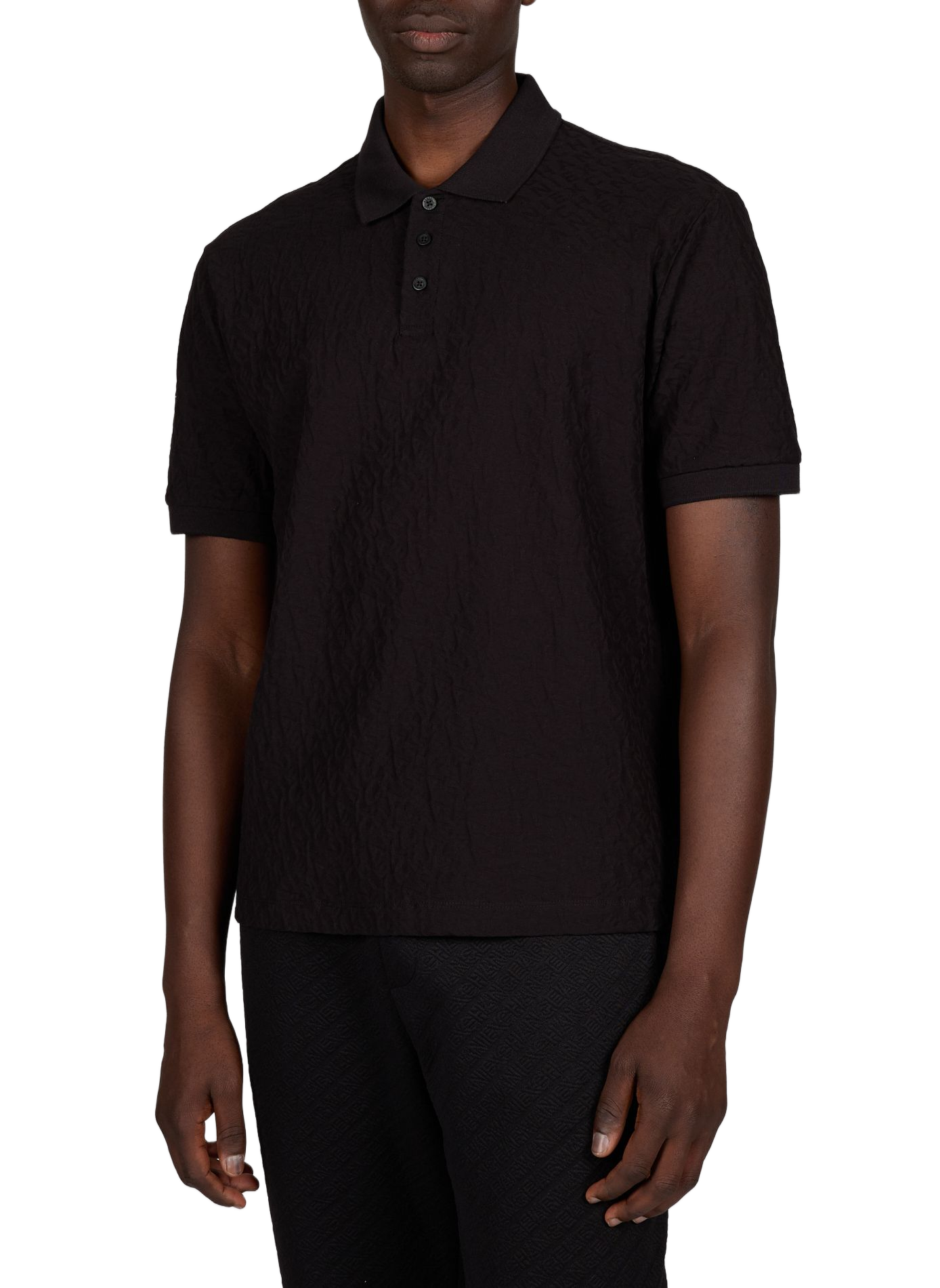 Short-sleeved cotton polo shirt with logo ARMANI EXCHANGE Black