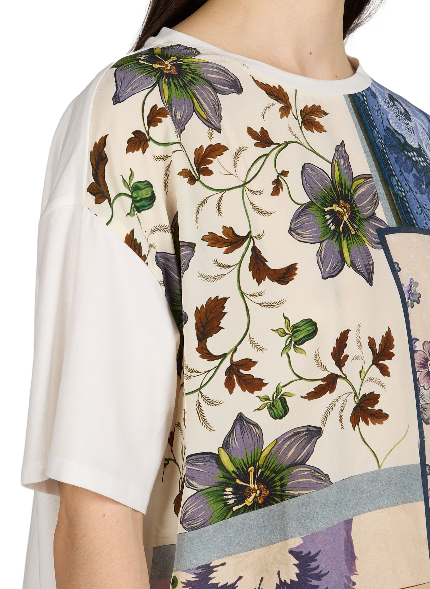 Printed flower t-shirt in mixed cotton MAX MARA WEEK END Multicolour