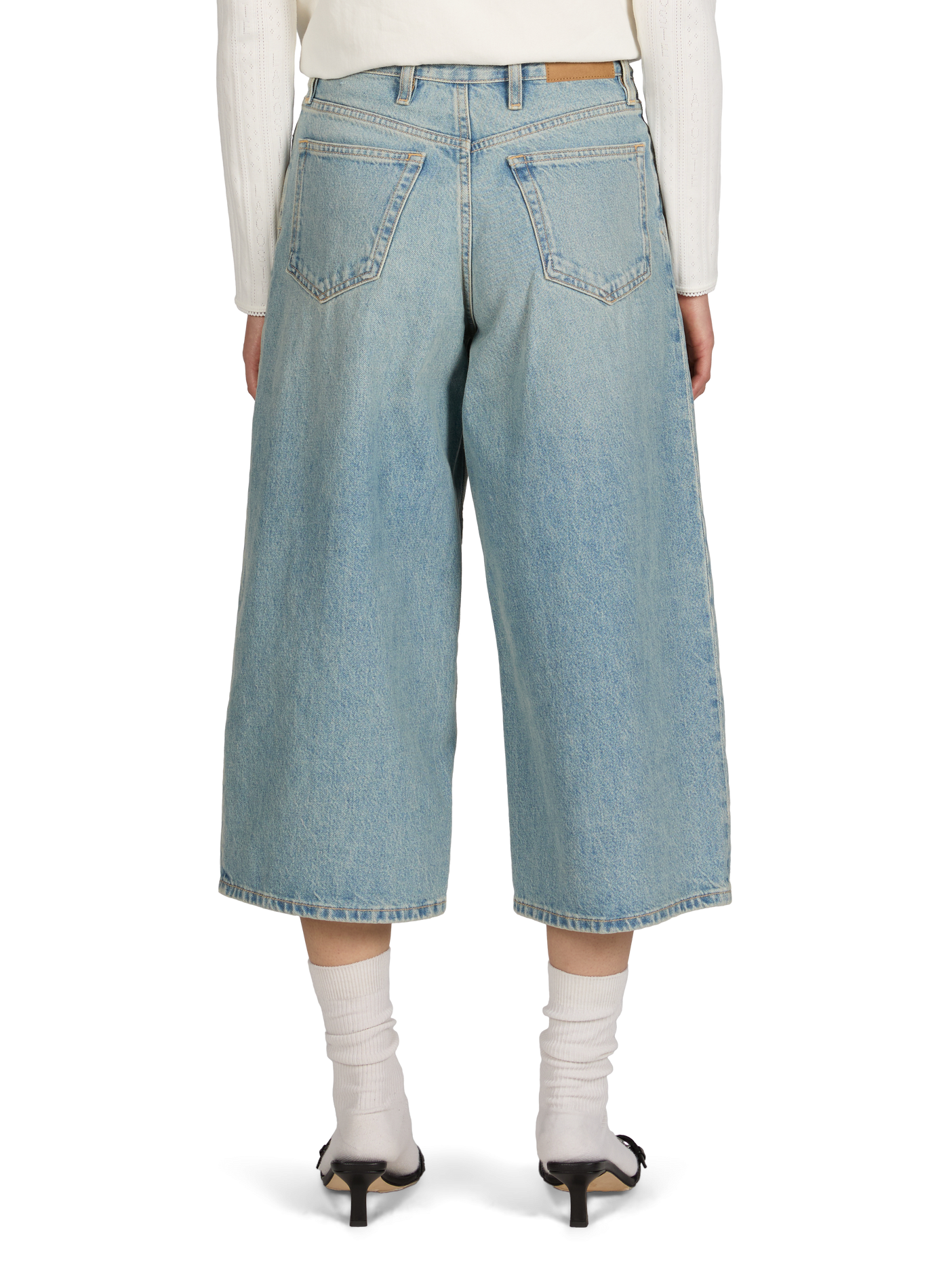 Straight denim cotton cropped pants SAMSOE SAMSOE Blue