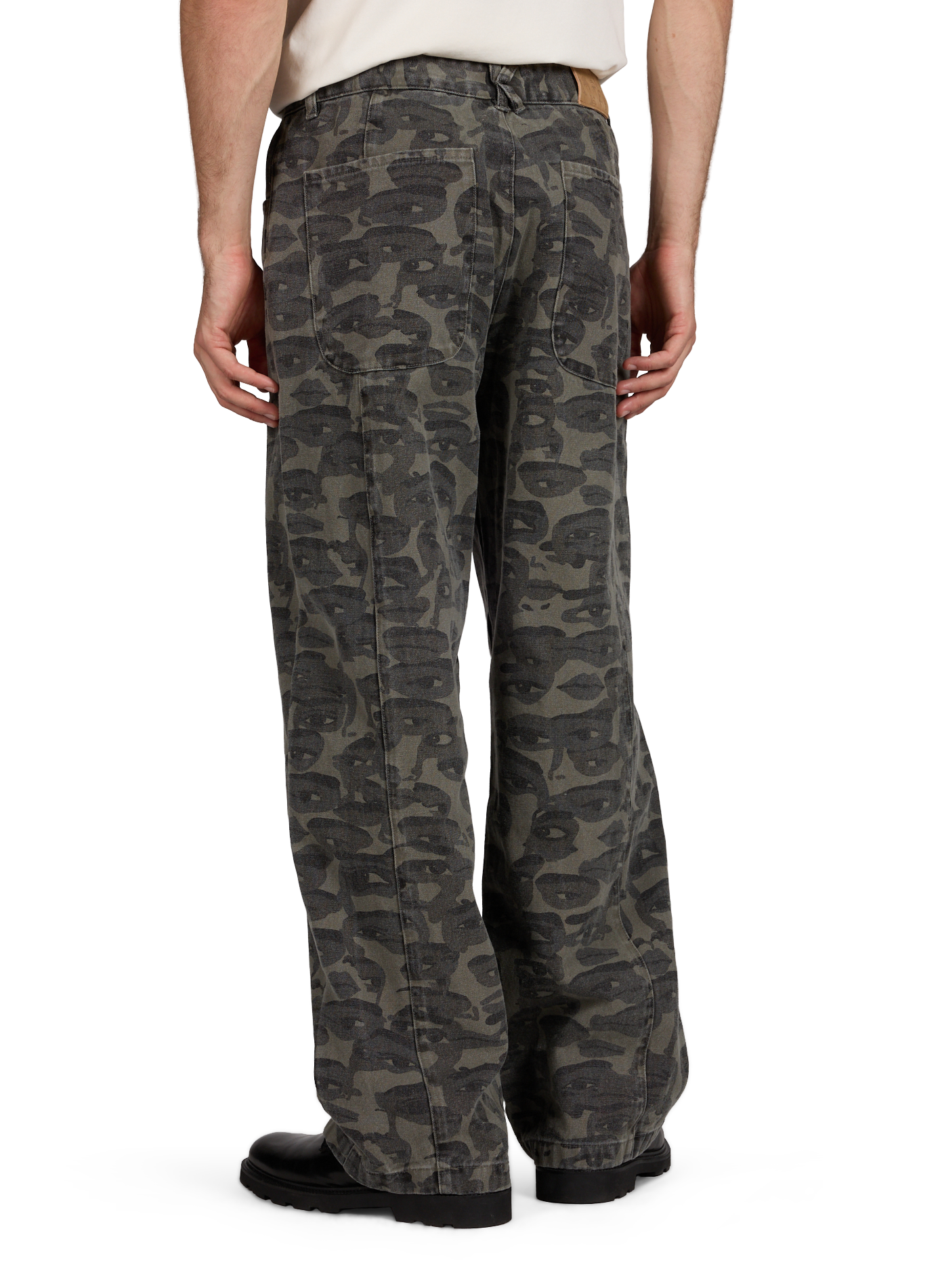 Jean baggy à motif camouflage en coton KIDSUPER Noir