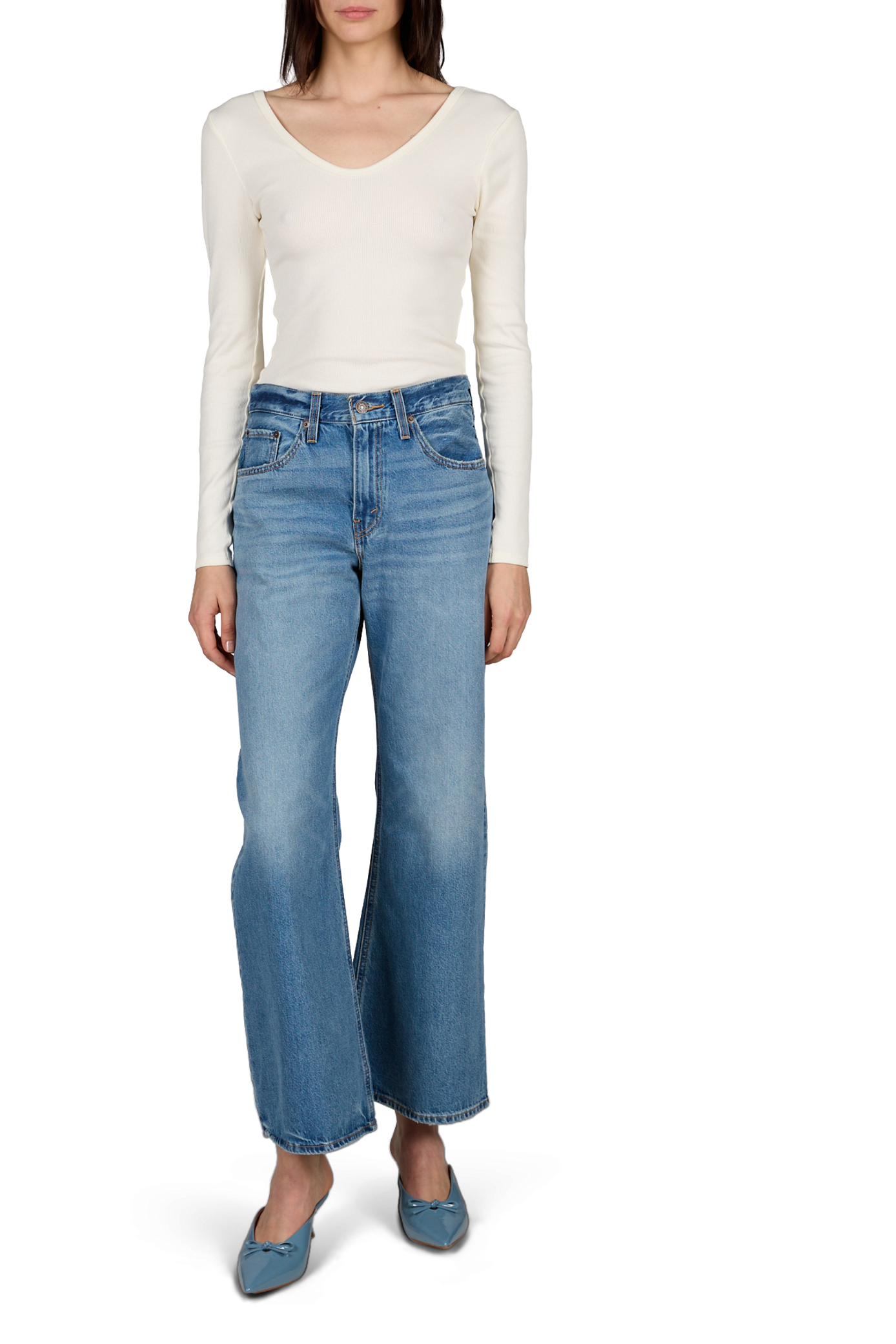 Wide cotton jeans LEVI'S Blue
