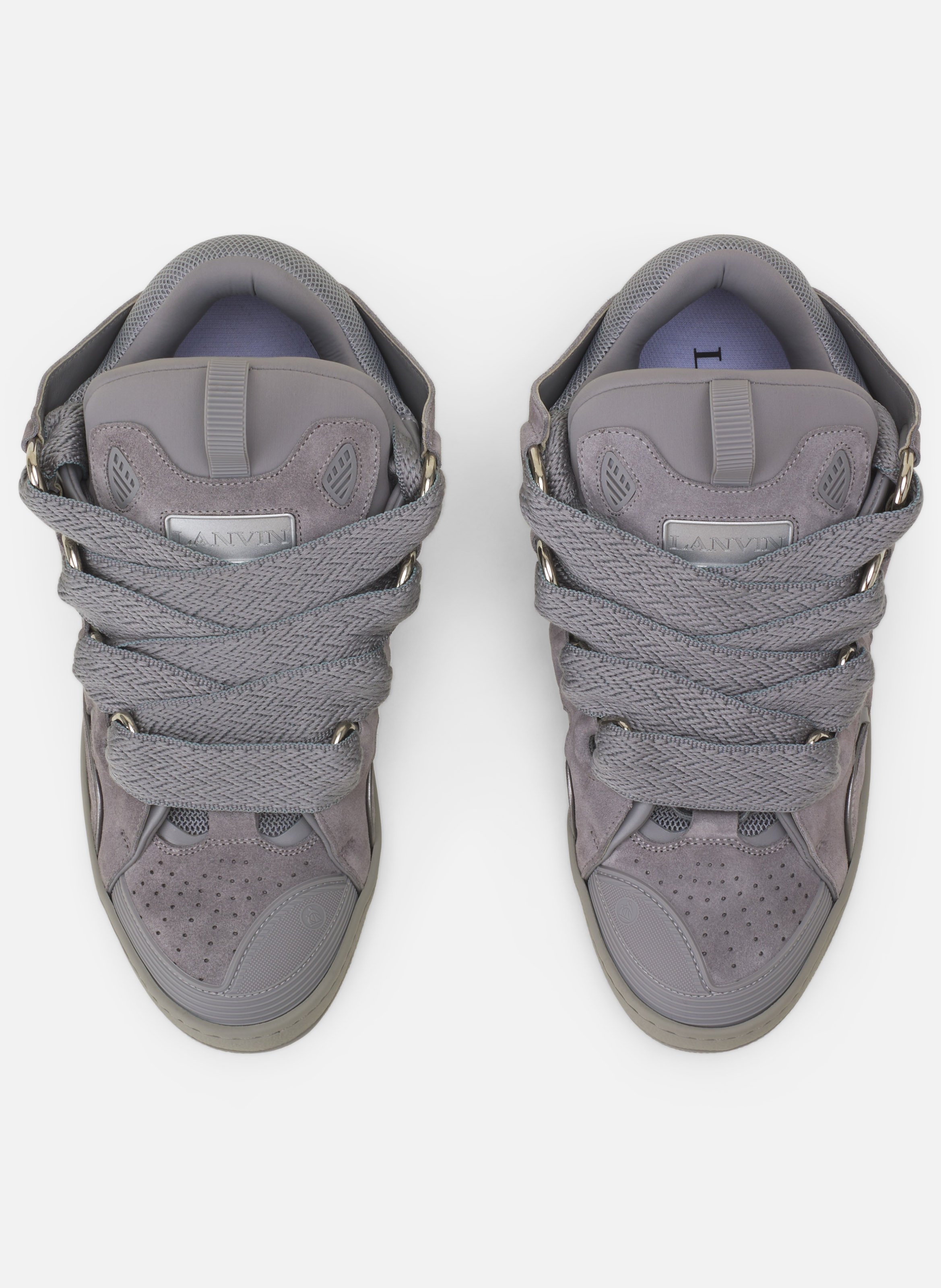 Sneakers curbs en suede monocolor LANVIN Gris