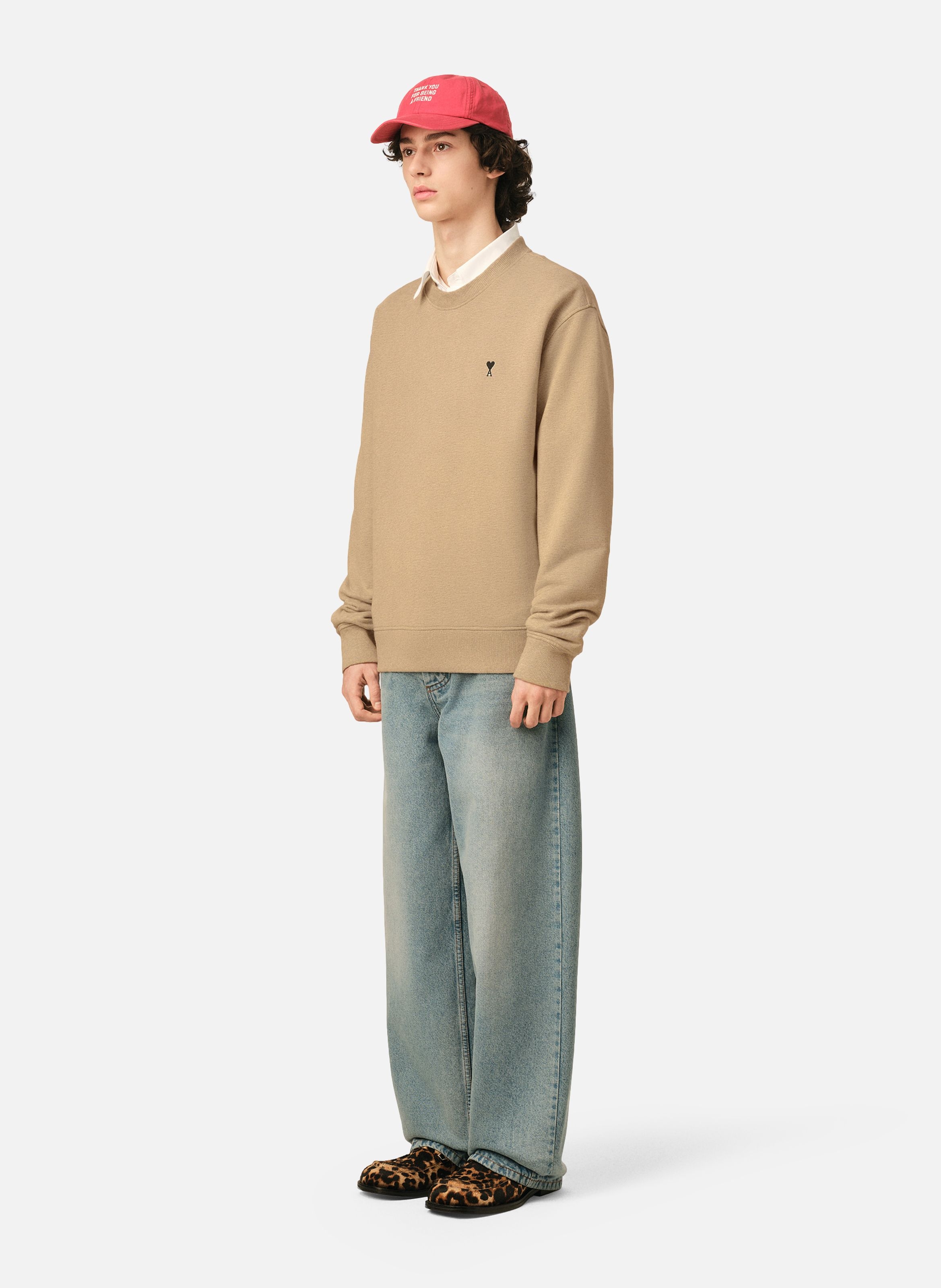 Sweatshirt en coton ami de coeur AMI PARIS Beige