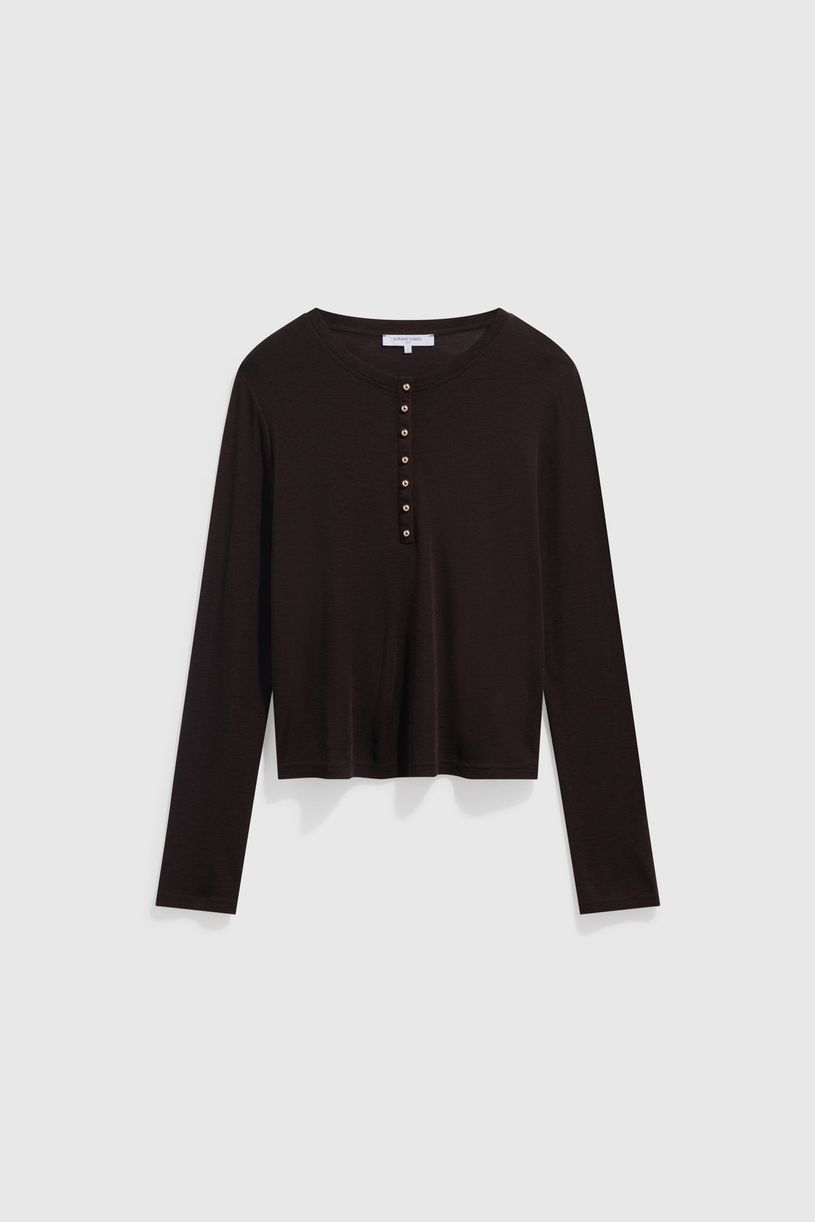 T-shirt en laine à boutons - balie GERARD DAREL Marron