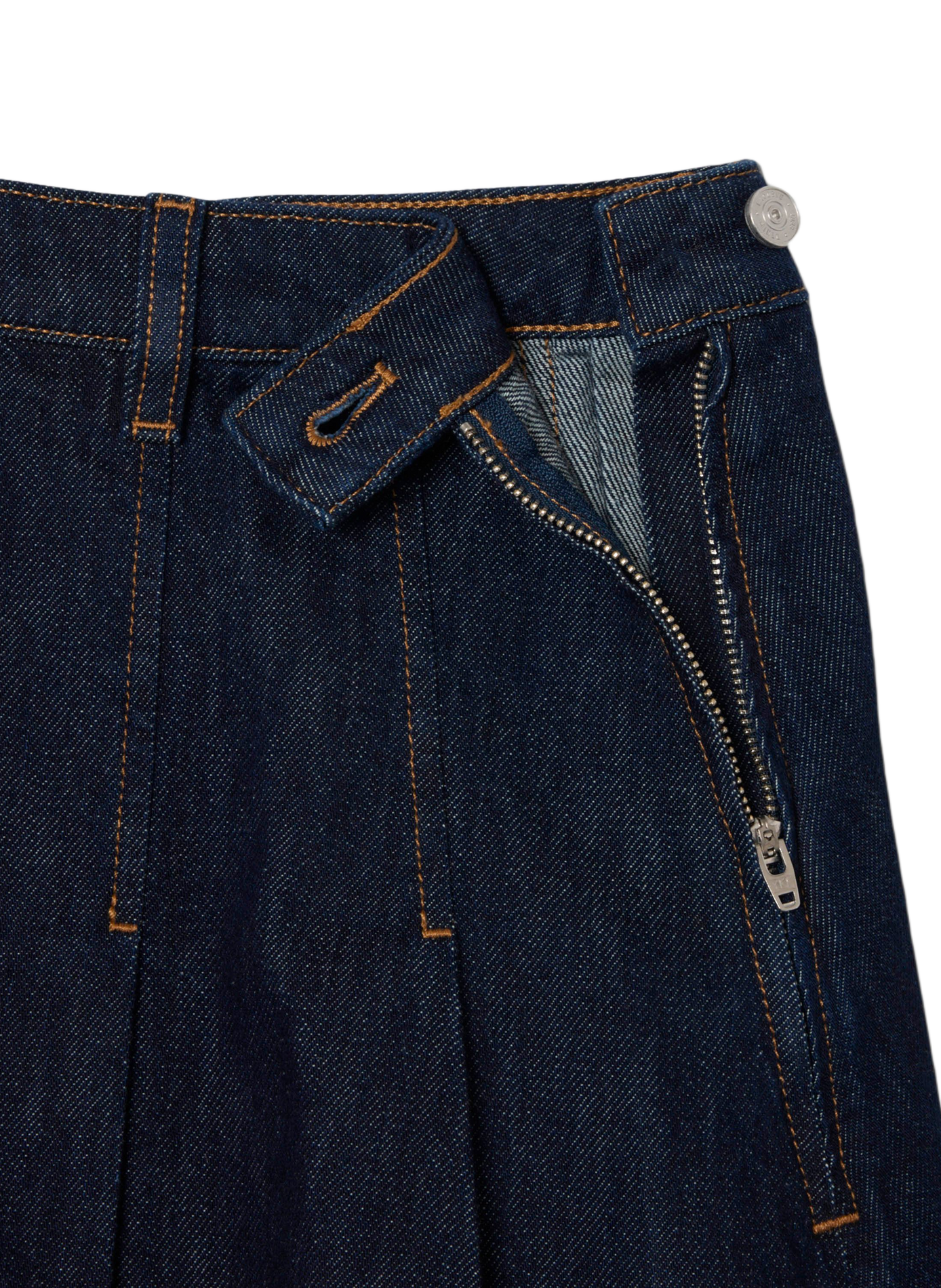 Flared cotton denim skirt LACOSTE Blue
