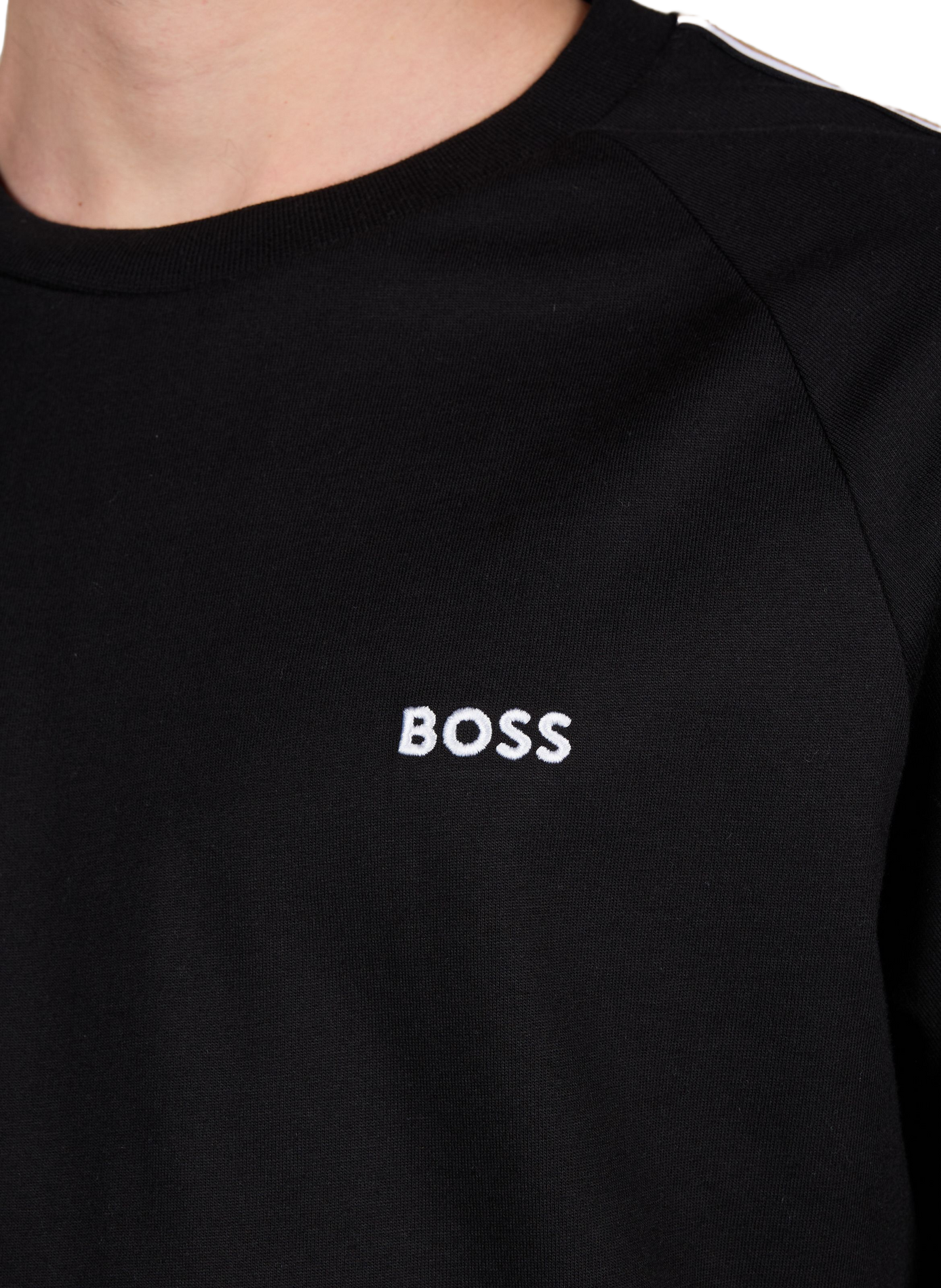 Gestreiftes Baumwoll-T-Shirt BOSS Schwarz