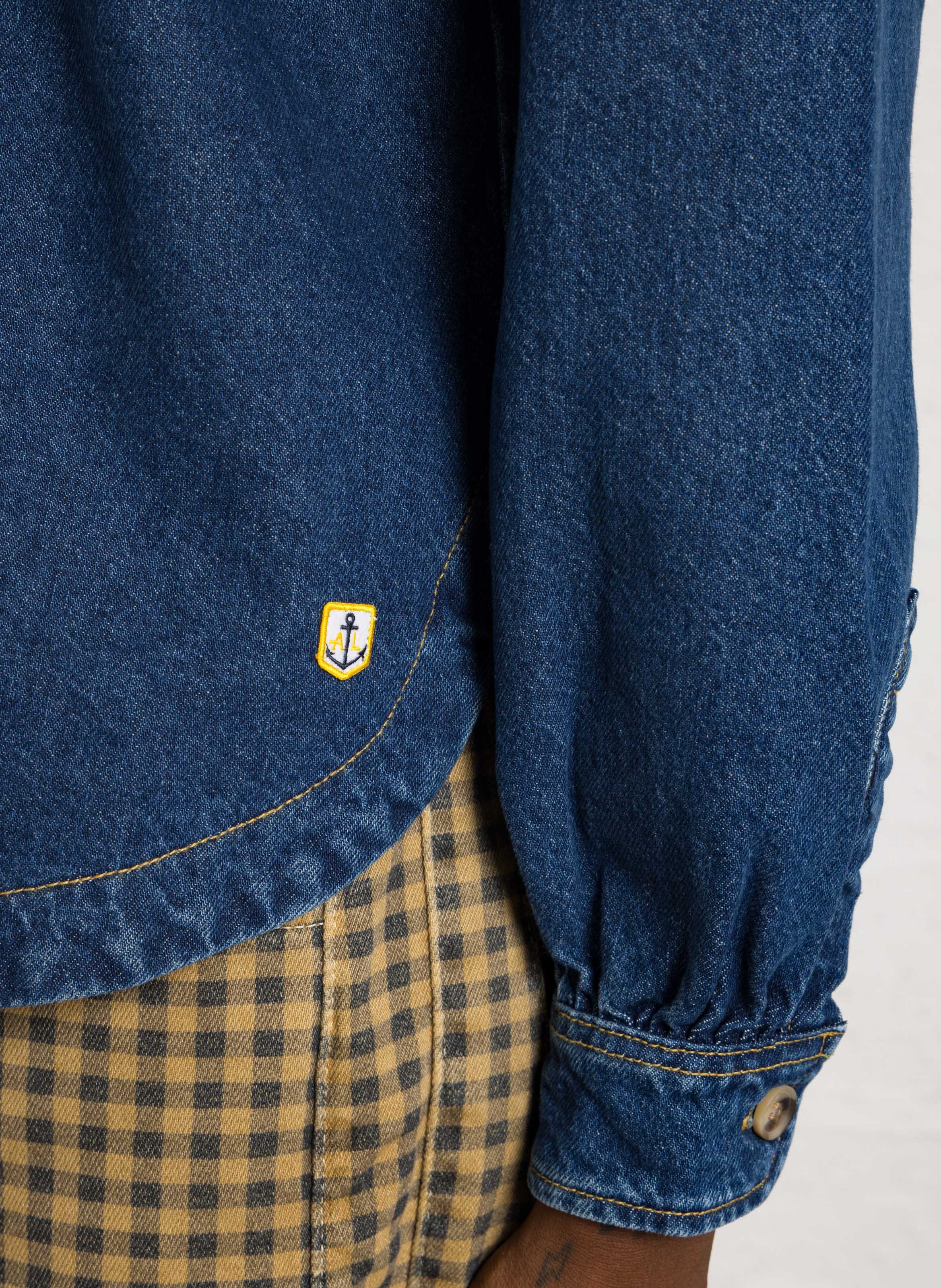 Blouse col polo en denim de coton heritage ARMOR-LUX Bleu