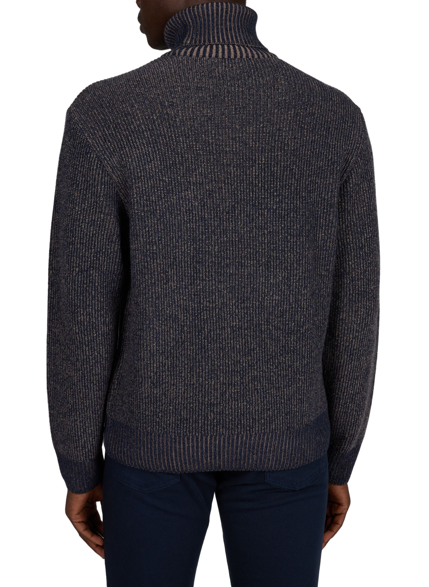 Straight fit turtleneck sweater in wool and cashmere PAUL & SHARK Multicolour