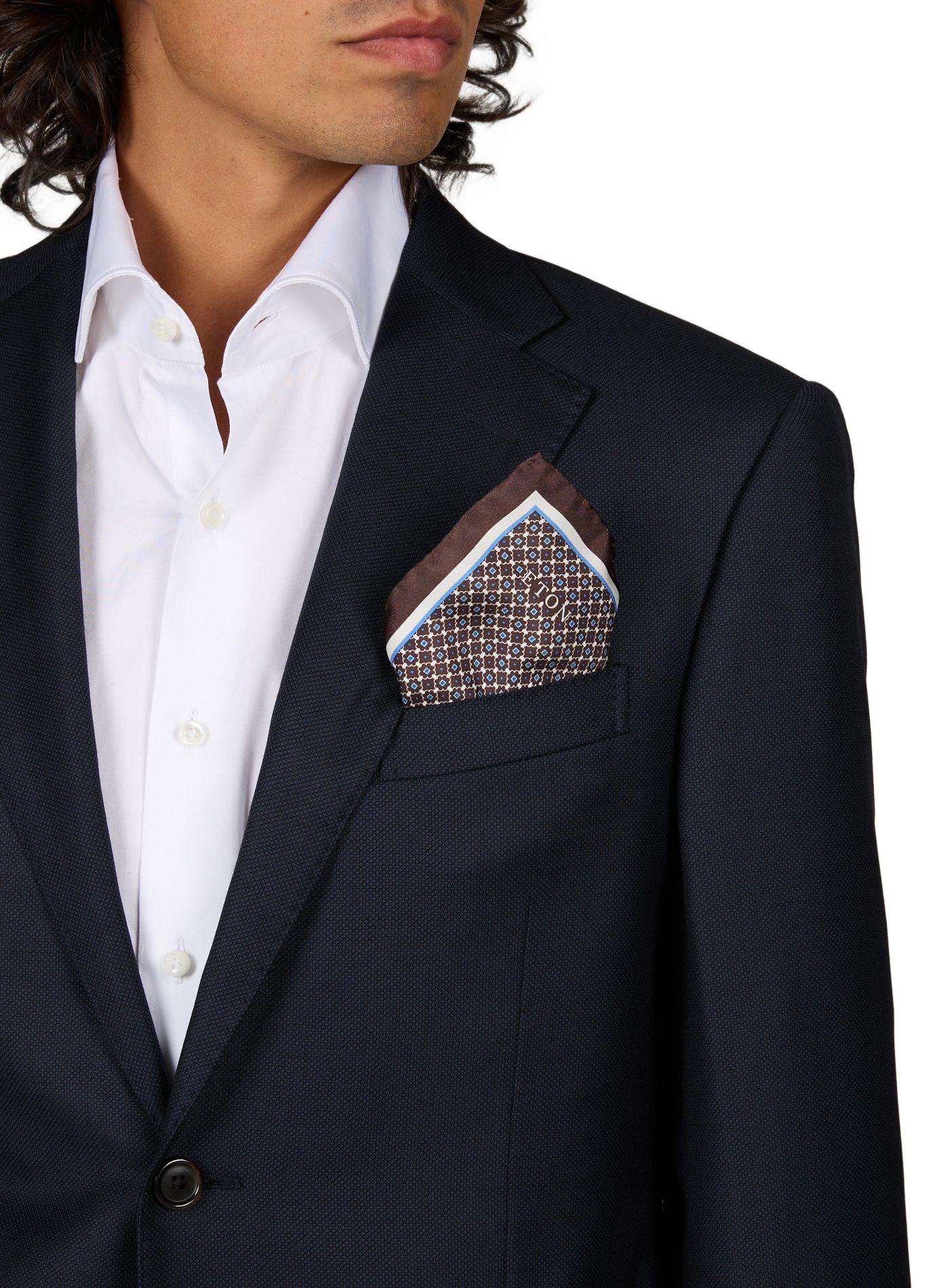 Silk pocket square ETON Brown