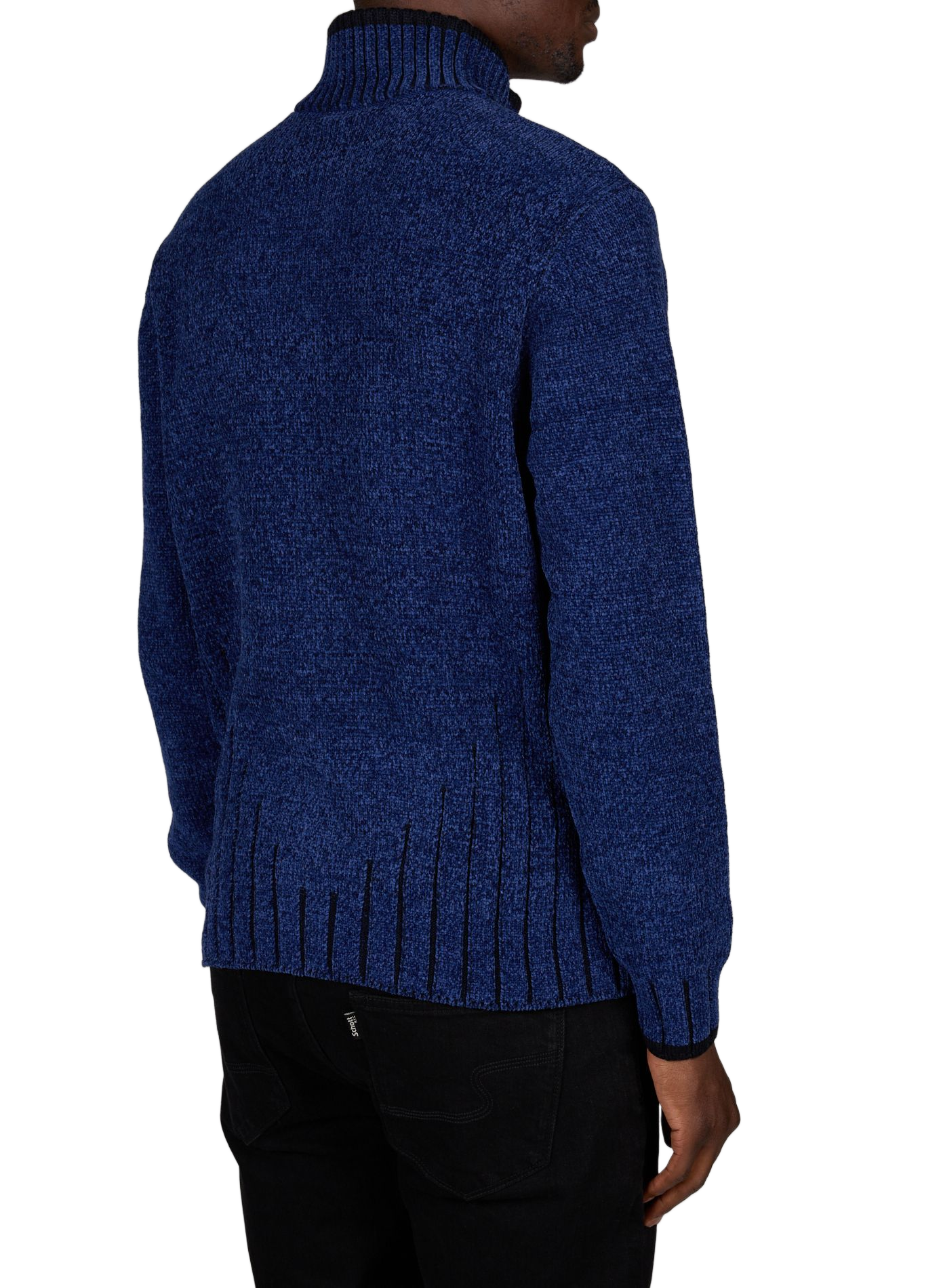 Straight knit sweater with high neck ARMANI EXCHANGE Blue