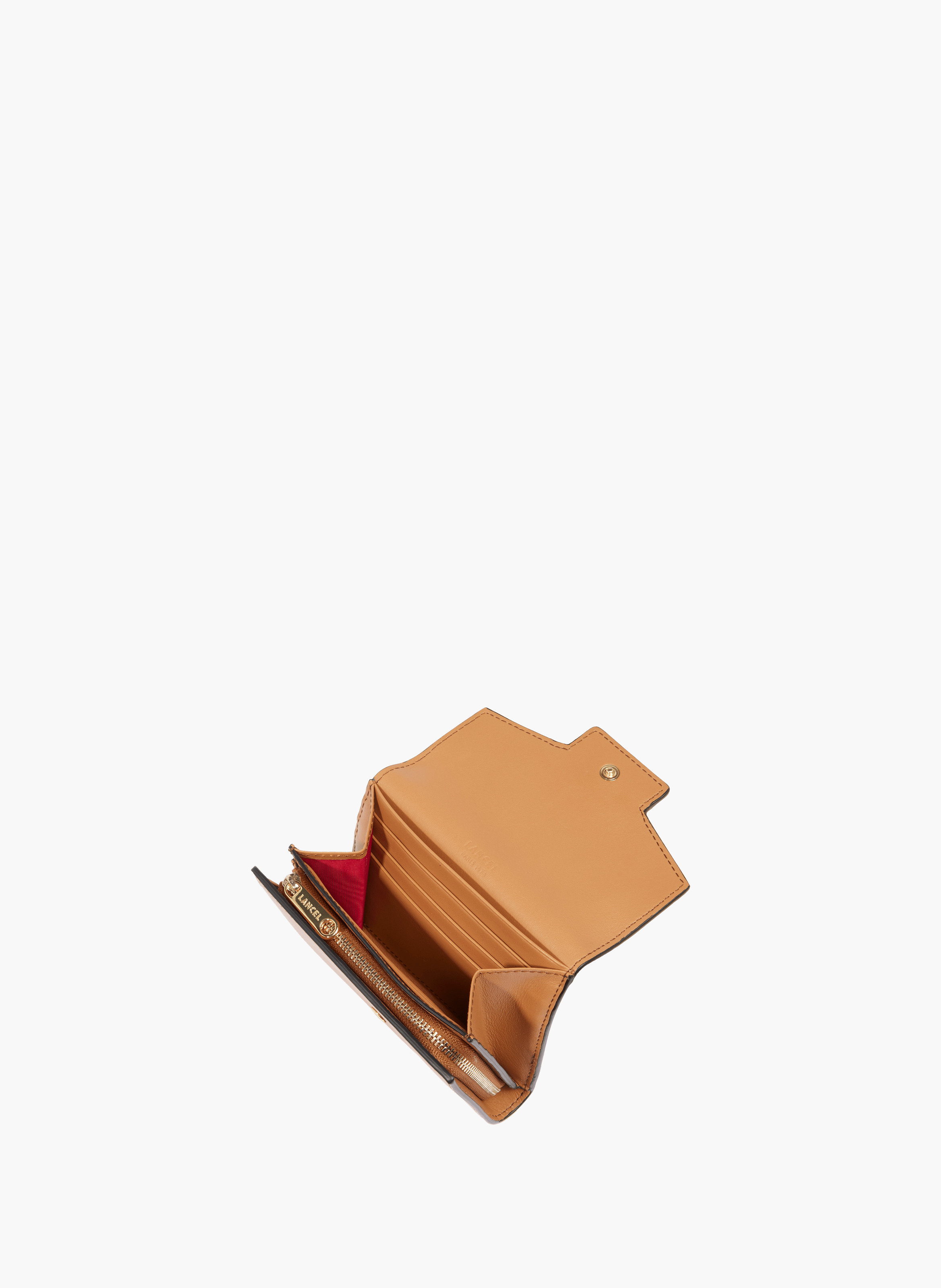 Portefeuille rectangulaire rabat angèle de lancel en cuir LANCEL Marron