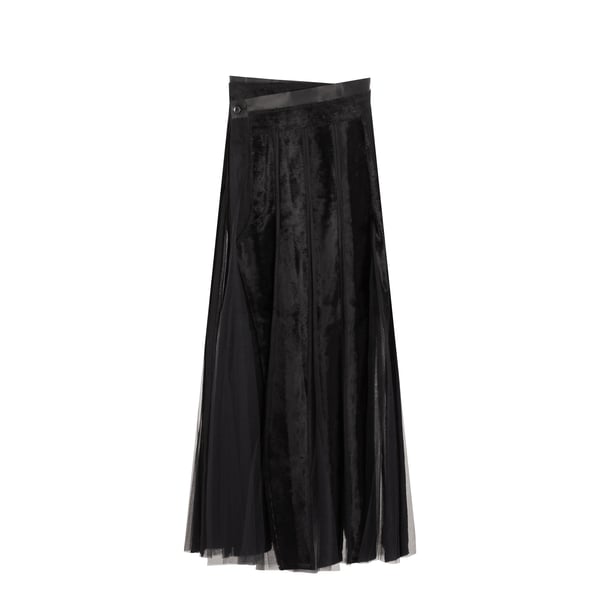 Jupe midi bi-matière