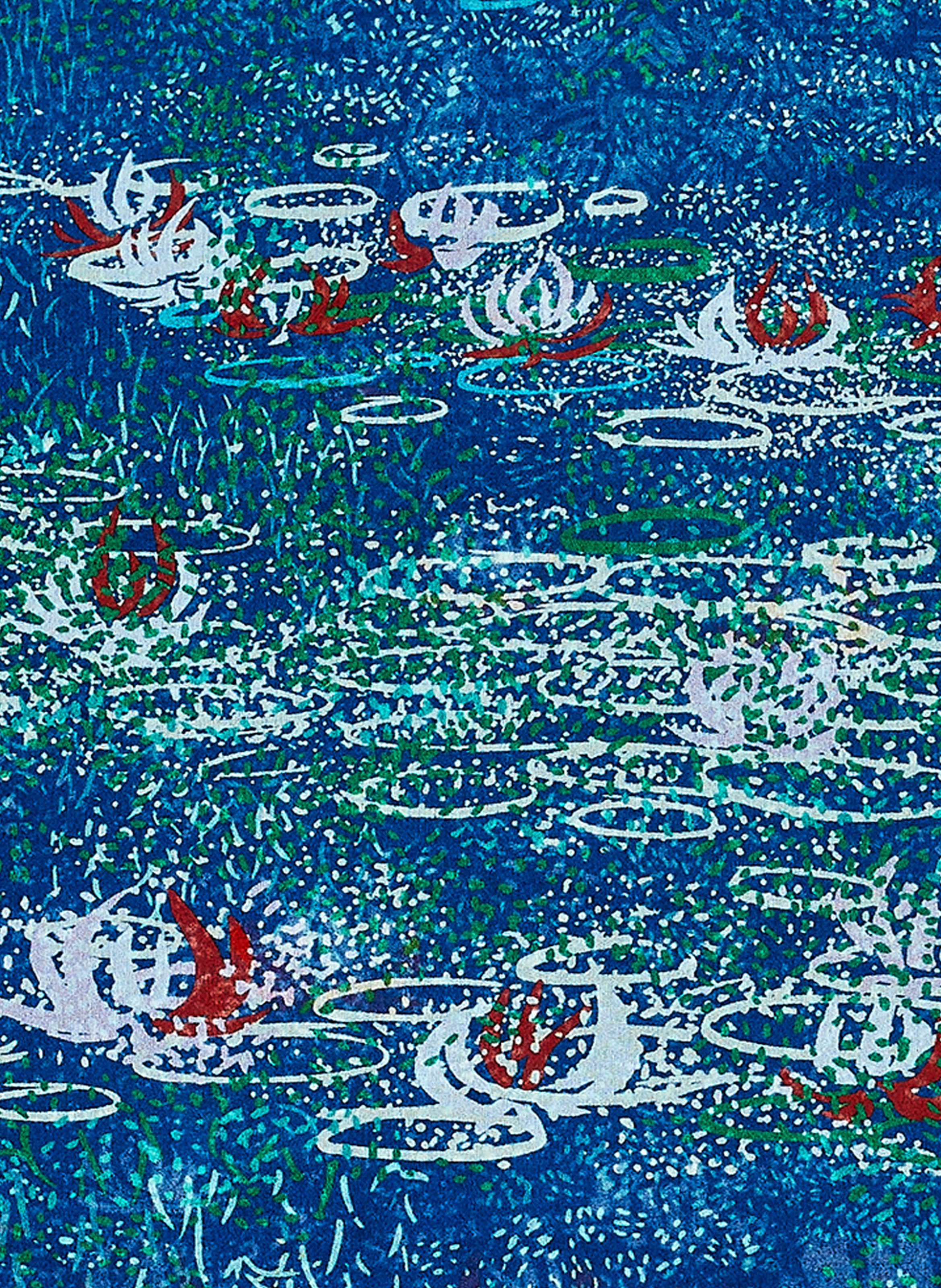 Foulard Harmonie en soie PETRUSSE Bleu