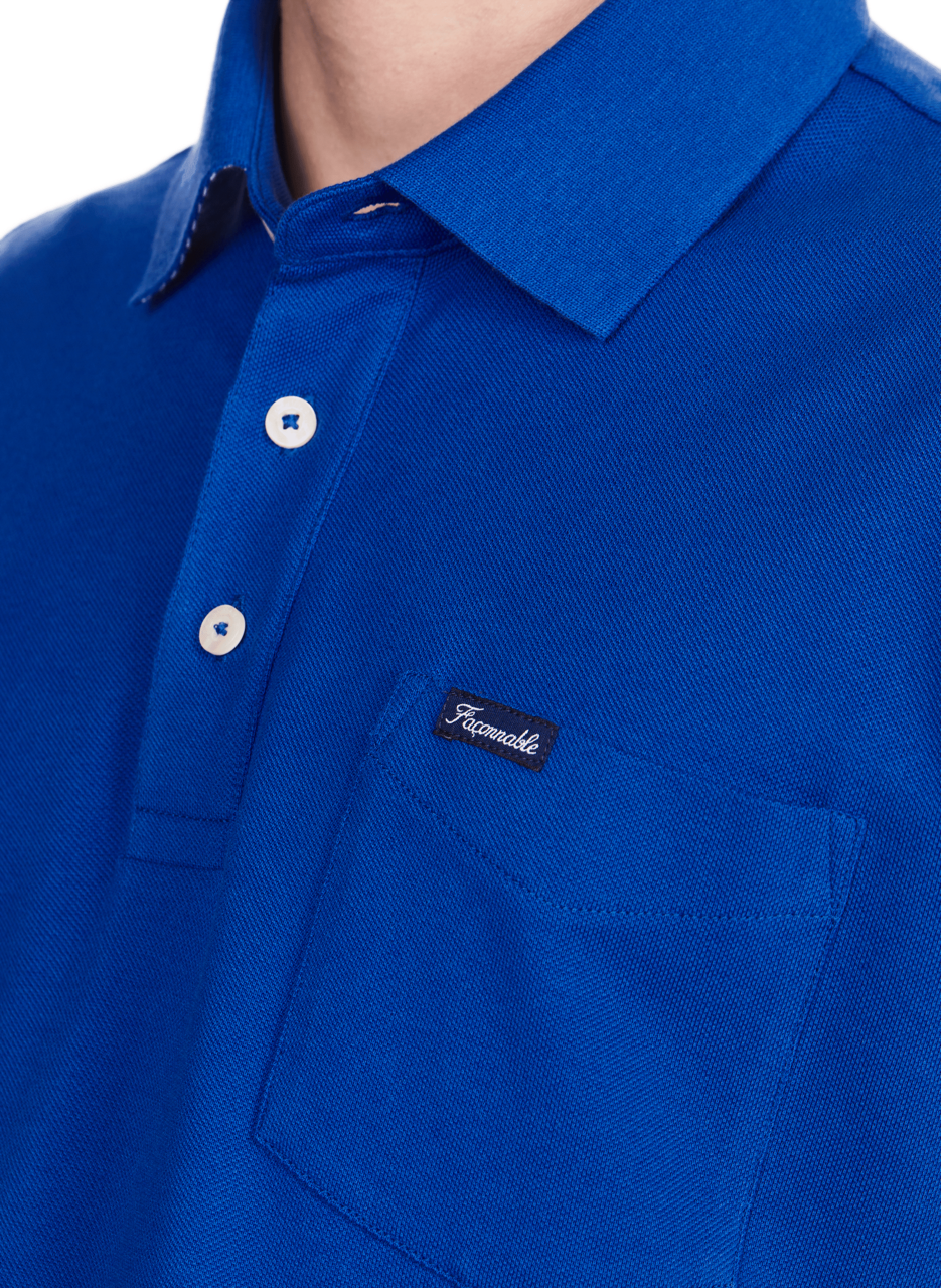 Polo uni en coton FACONNABLE Bleu