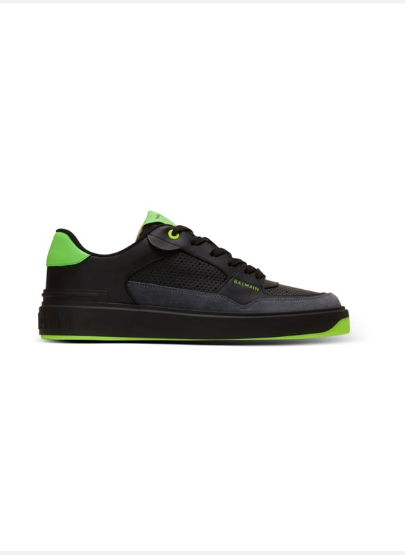 Baskets b-court flip en cuir de veau et cuir suédé Noir by BALMAIN BALMAIN Baskets b-court flip en cuir de veau et cuir suédé Noir