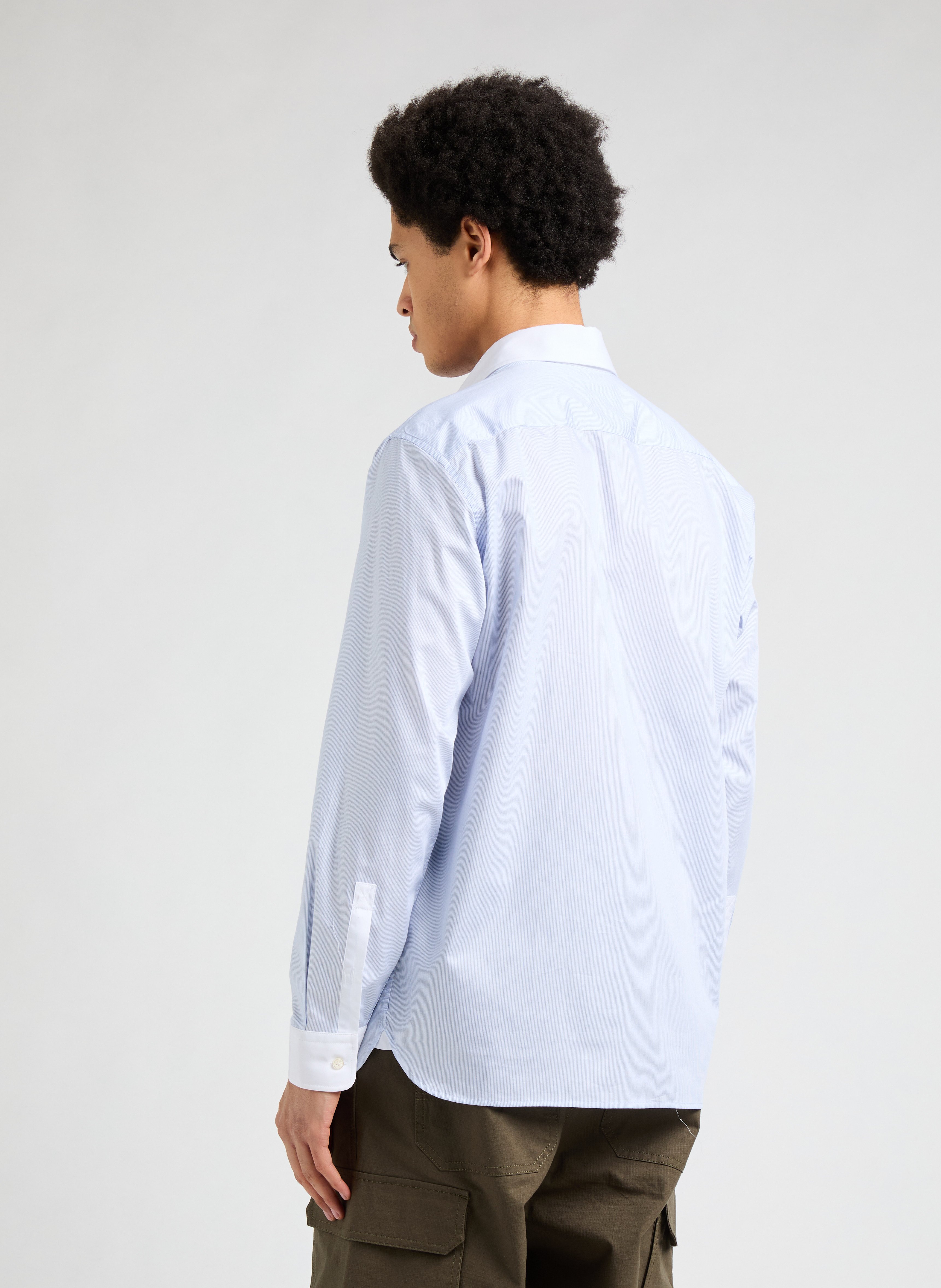 Chemise à rayures en coton SAISON 1865 Bleu