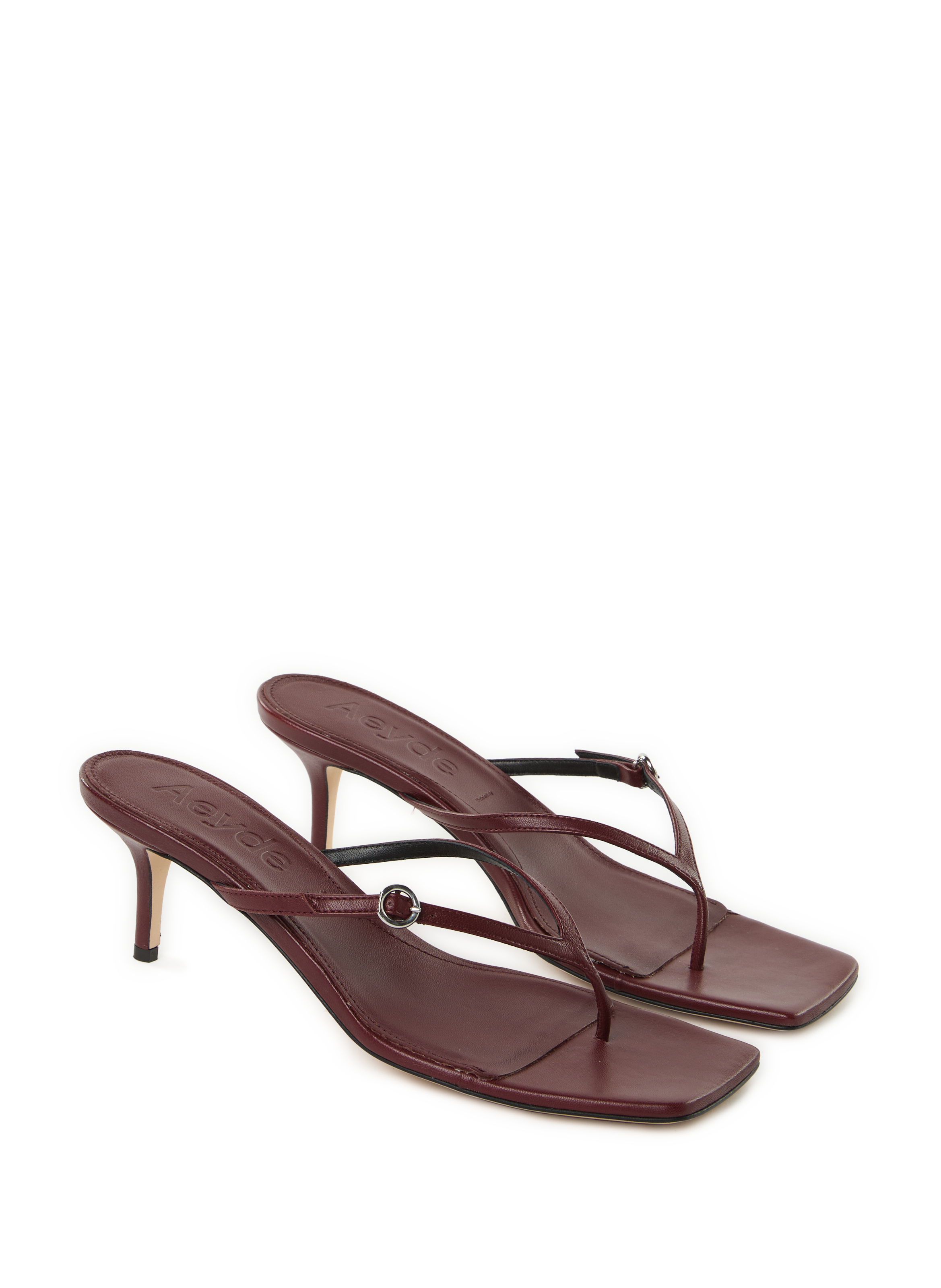 Leather heeled sandals AEYDE Red