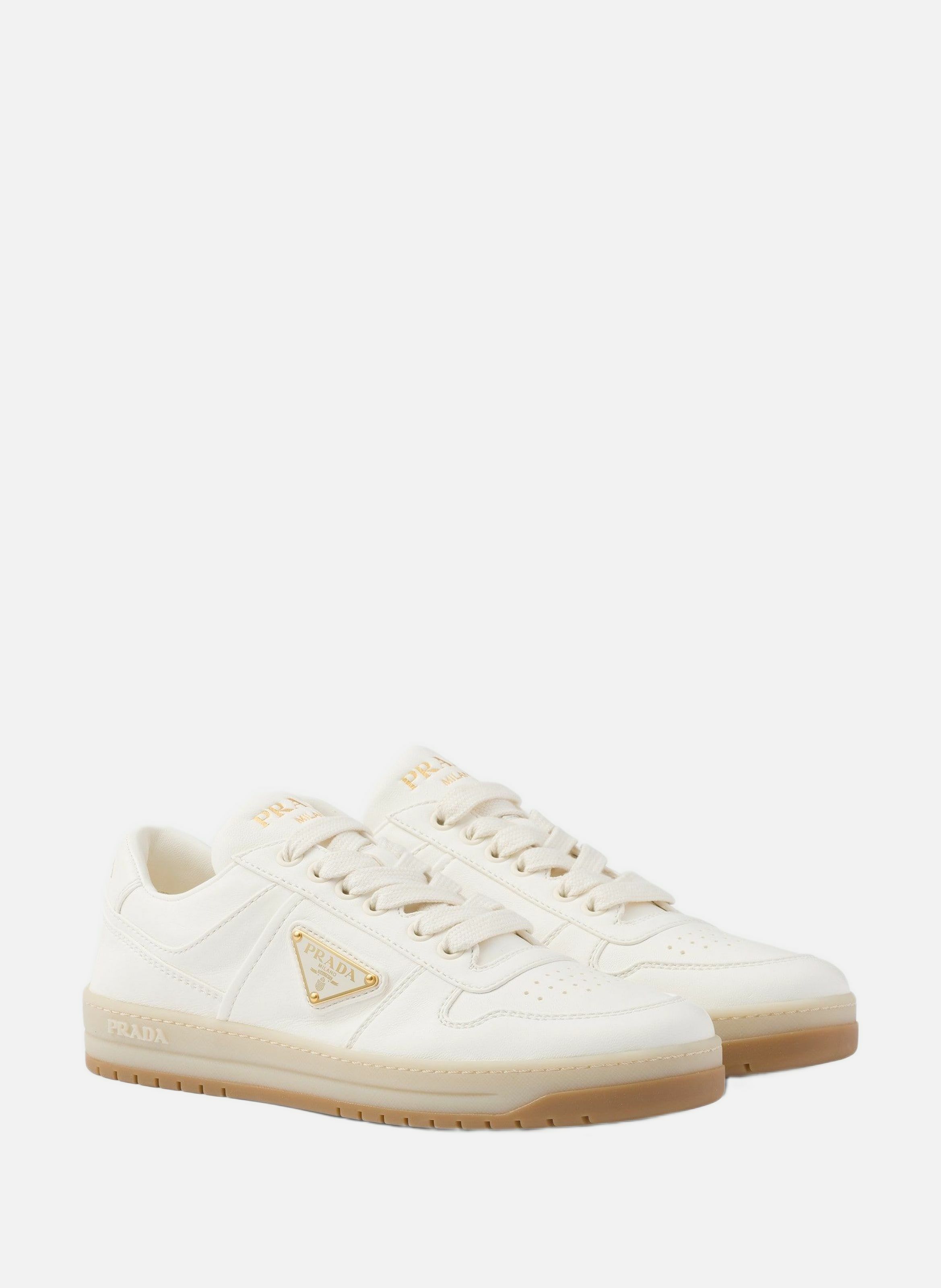 Sneakers downtown en cuir nappa PRADA Beige