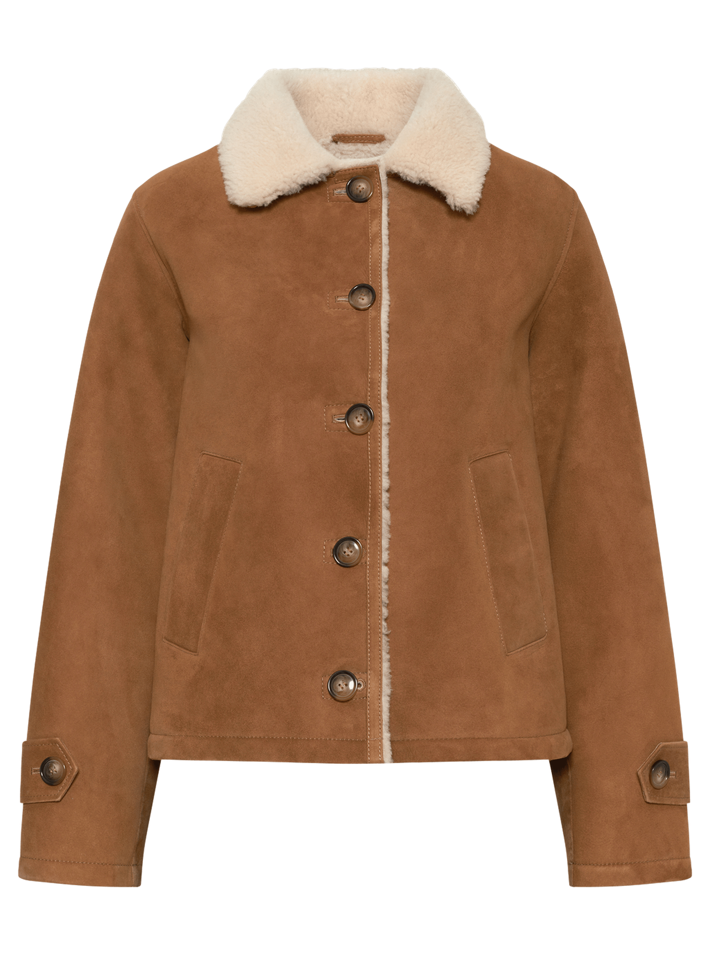 Veste aviateur en peau lainée - nathalie GERARD DAREL Marron