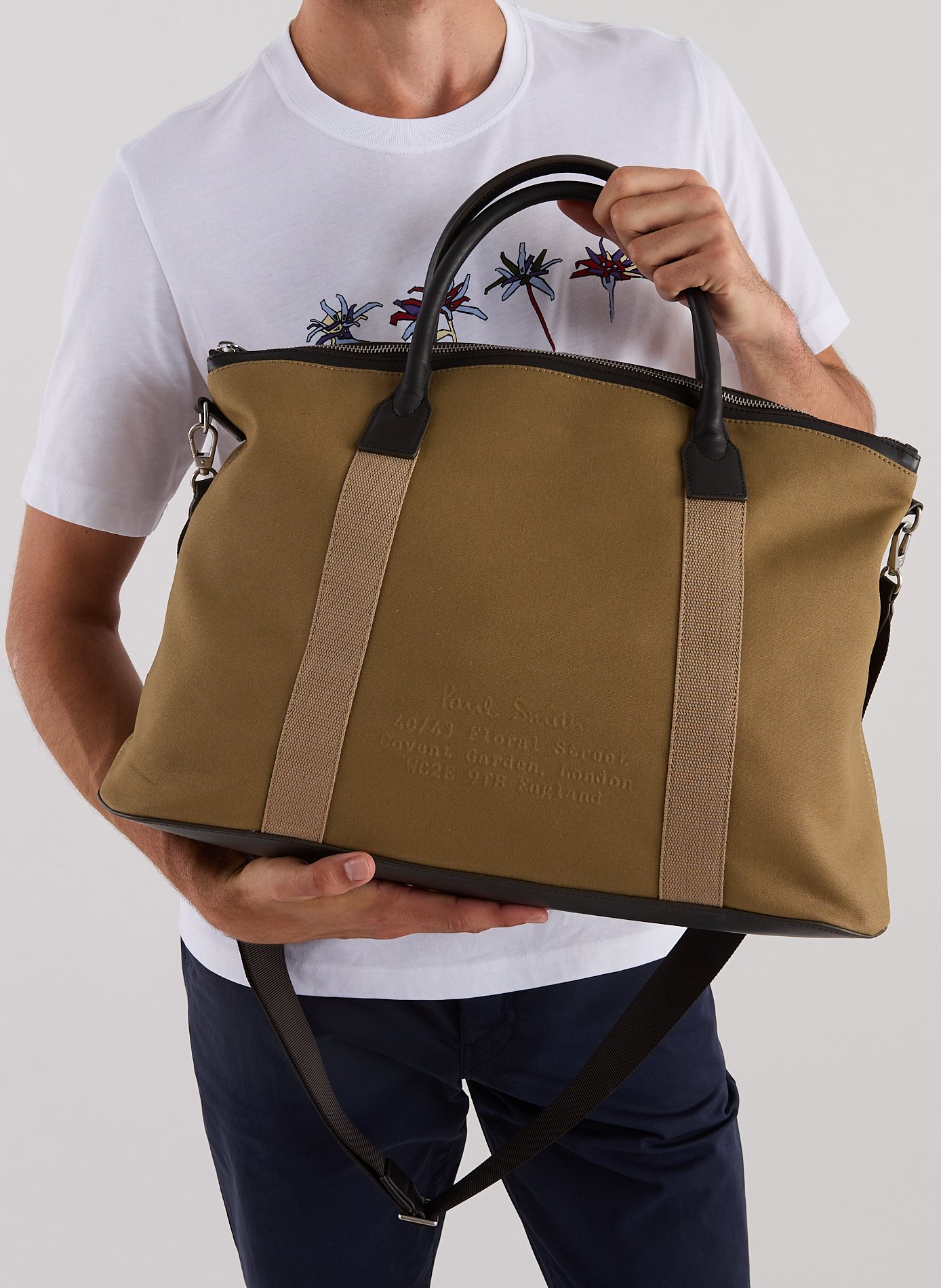 Sac de week-end en coton  PAUL SMITH Marron