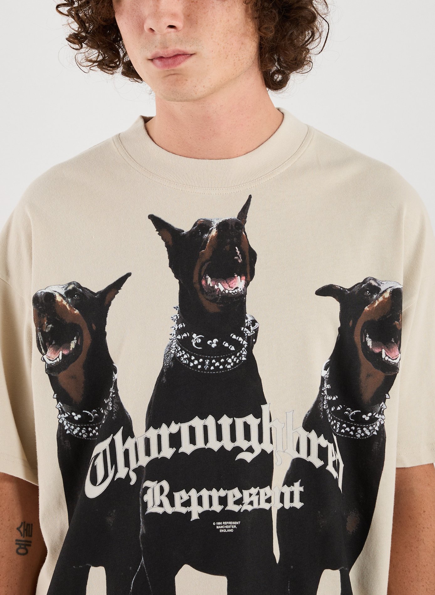 Biker-style cotton t-shirt REPRESENT White