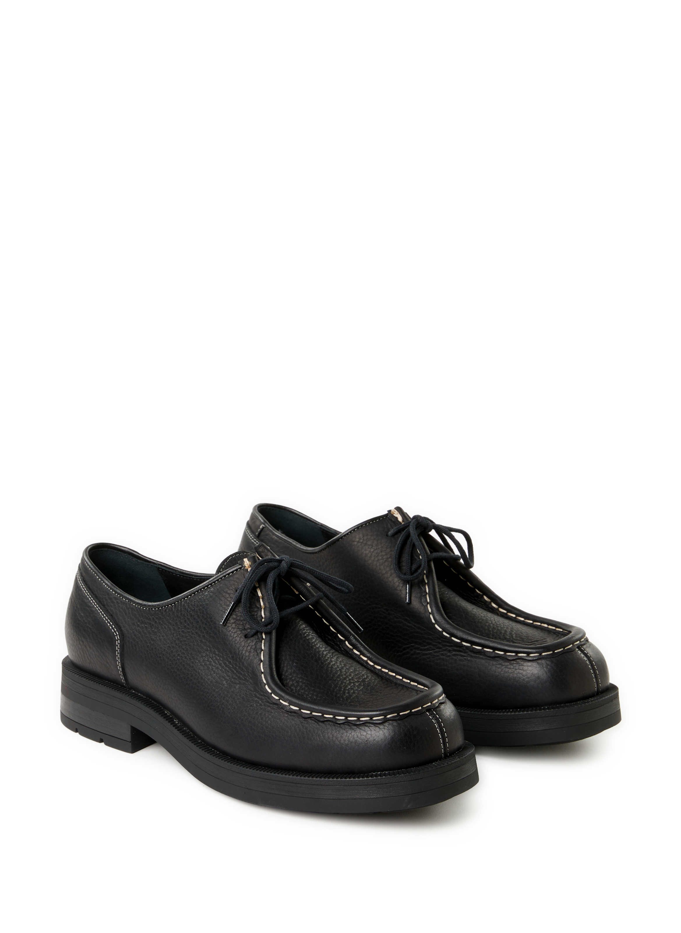 Leather wedge derbies KLEMAN Black