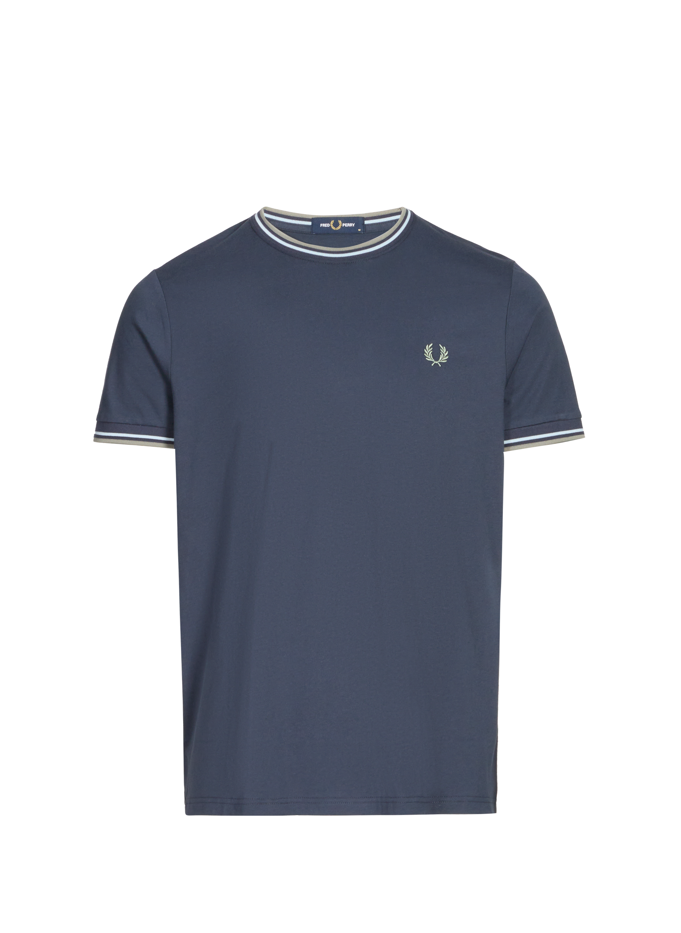 T-shirt brodé en coton FRED PERRY Bleu