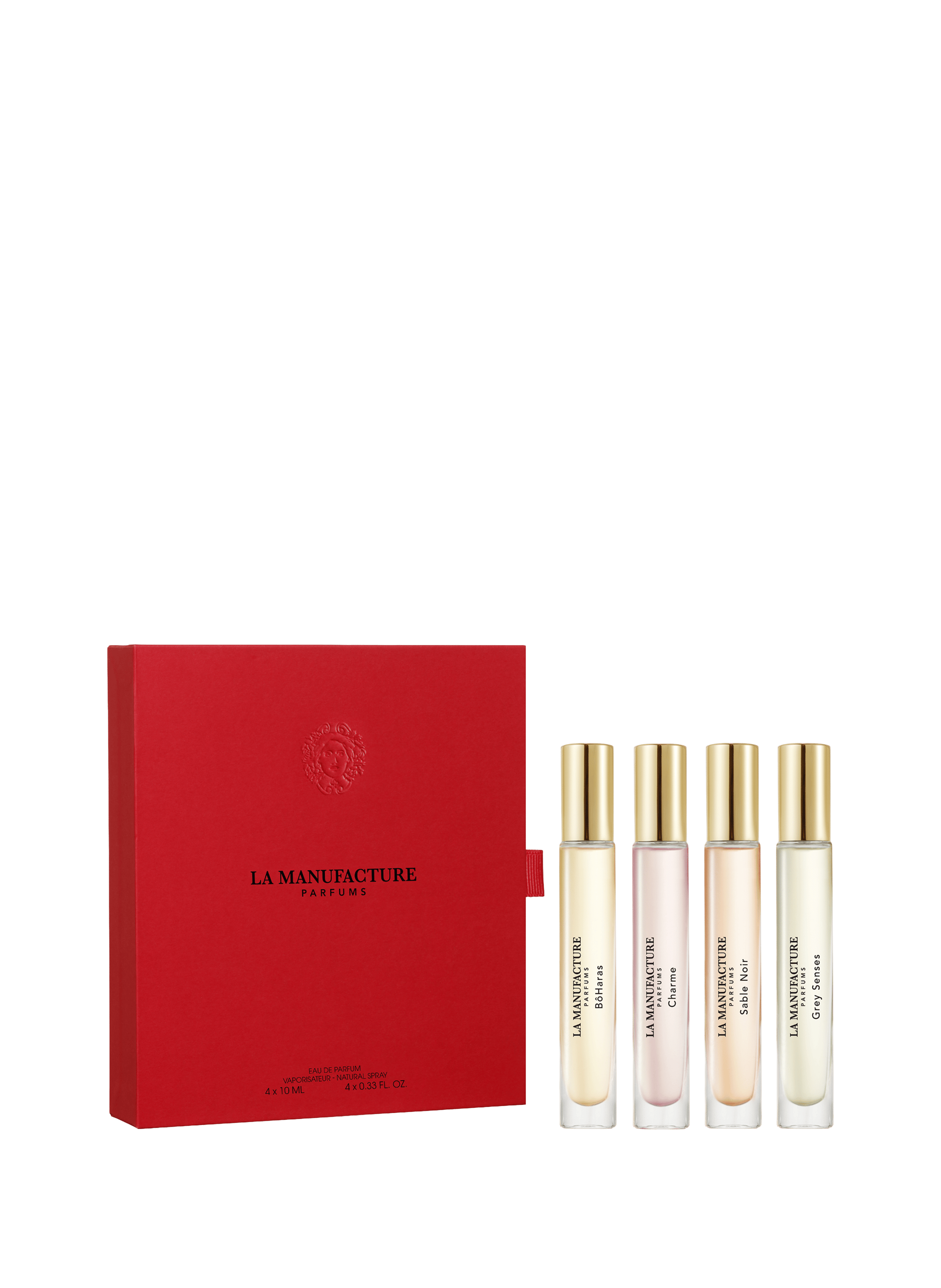 La Manufacture - Ontdekkingsset: Collectie Opus Materialen 4 x 10ml (Bôharas, Charme, Zwart Zand, Grijze Zintuigen) LA MANUFACTURE No color