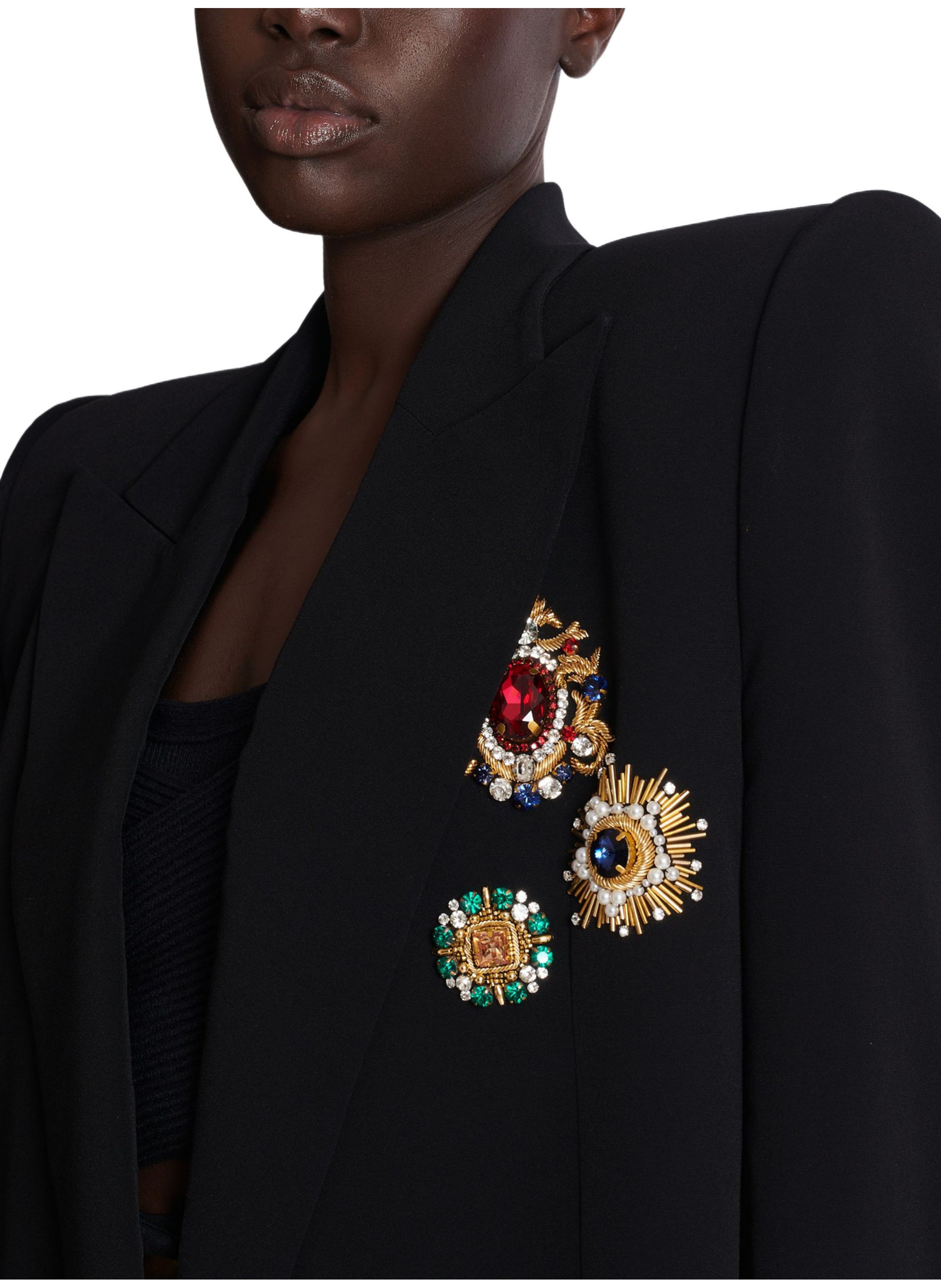 Spencer brodé BALMAIN Noir