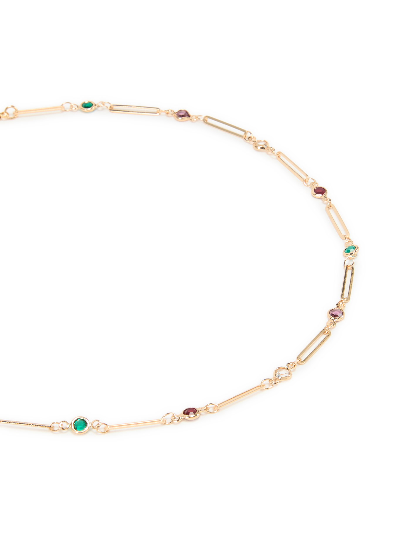 Collier avec pierres en verre AU PRINTEMPS PARIS Doré