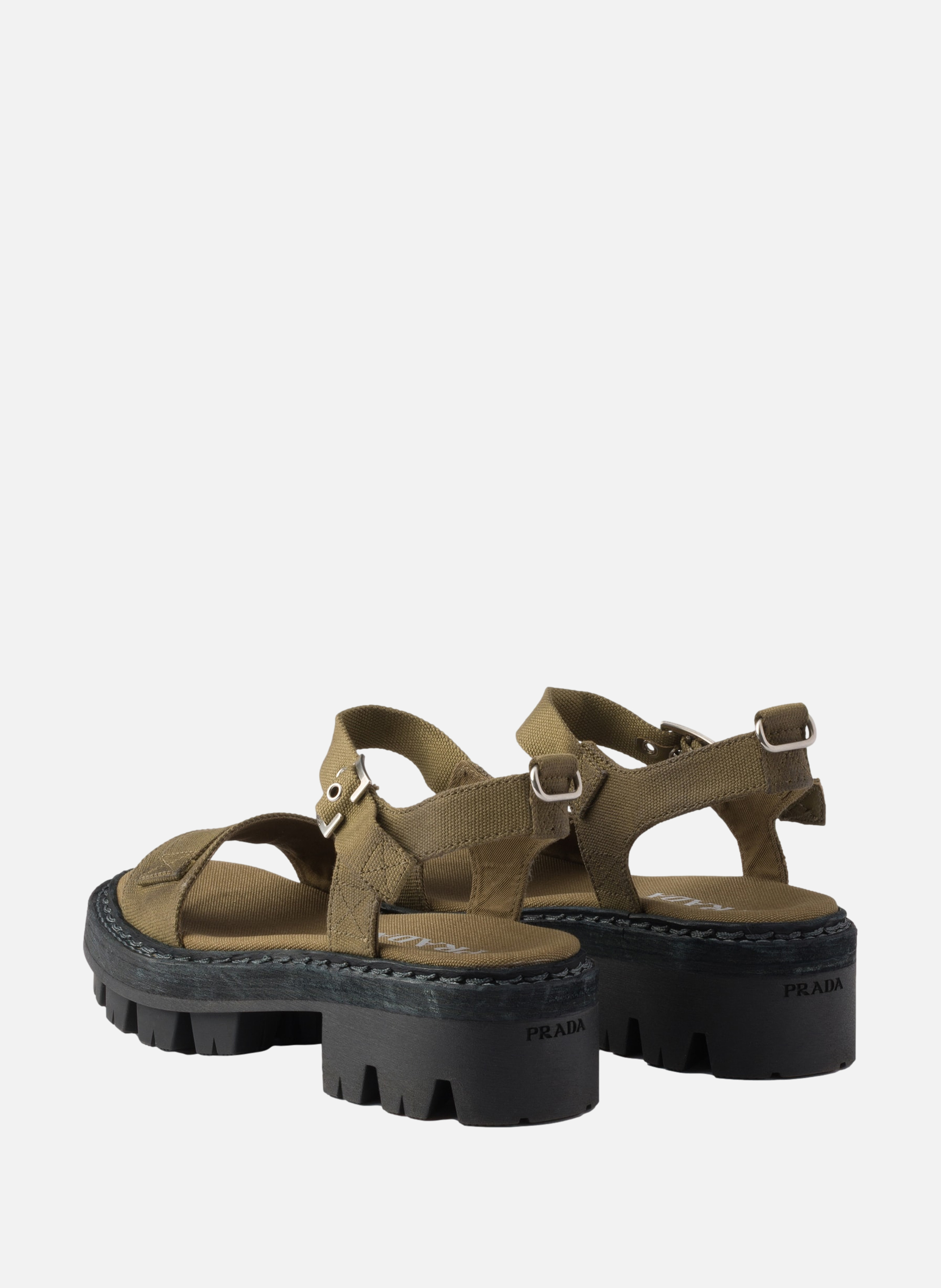 Sandales en toile PRADA Vert
