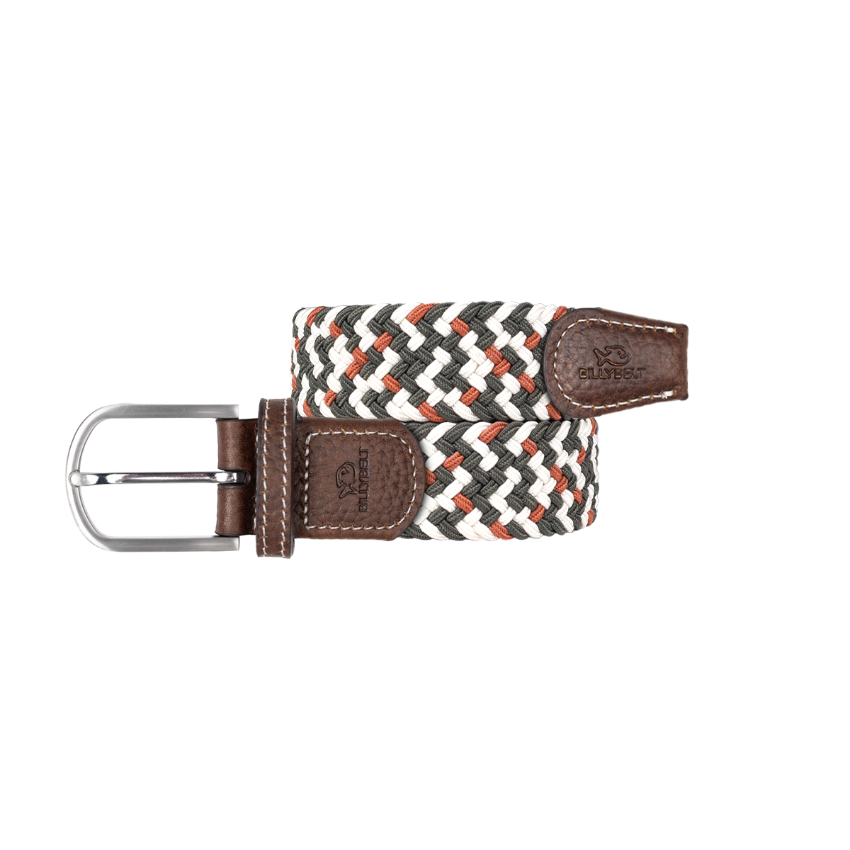 Ceinture tressée élastique multicolore BILLYBELT Marron