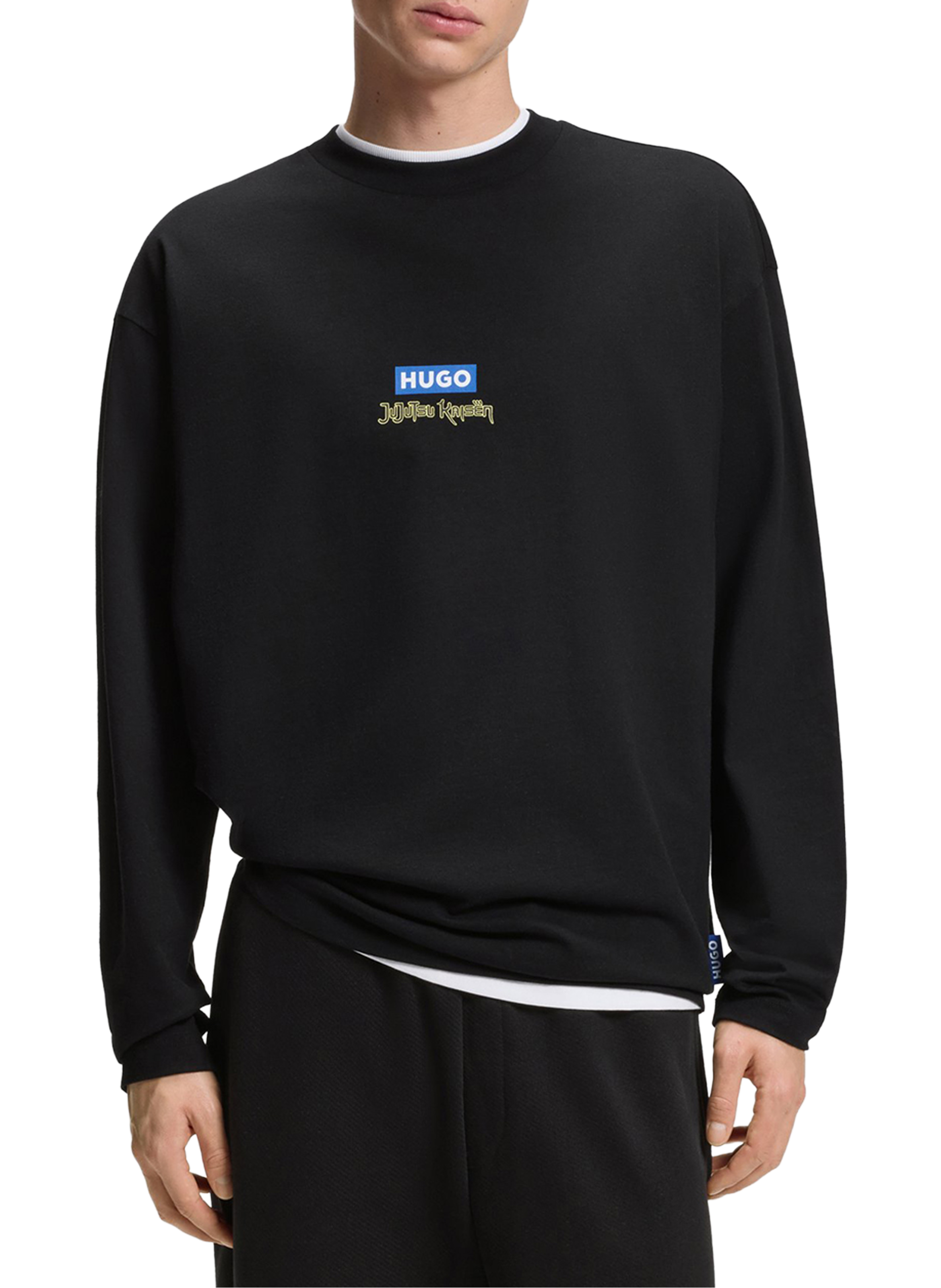 Long-sleeve Jujutsu Kaisen cotton T-shirt HUGO BLUE Black