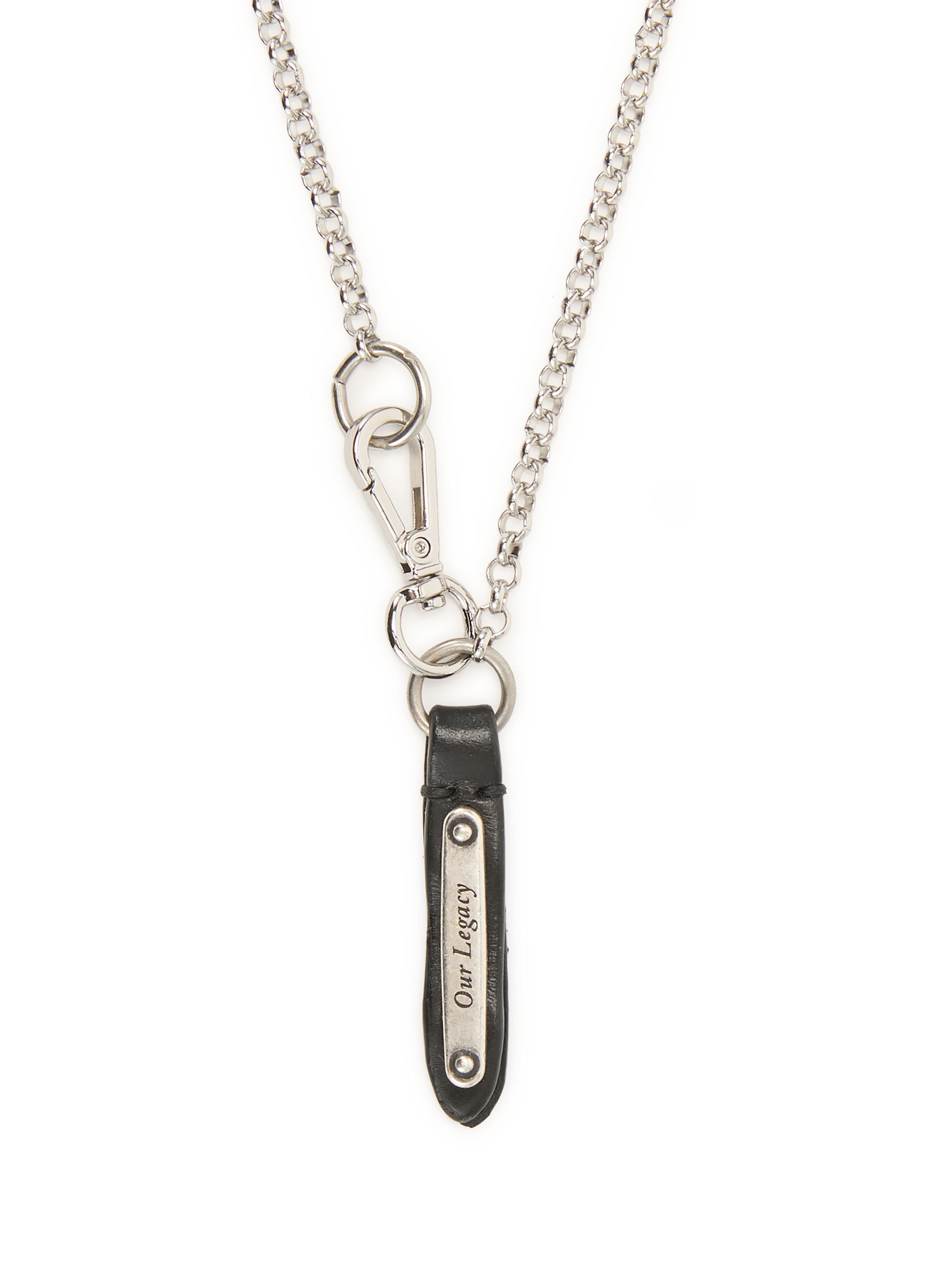 Chain necklace with engraved metal plate OUR LEGACY Silver