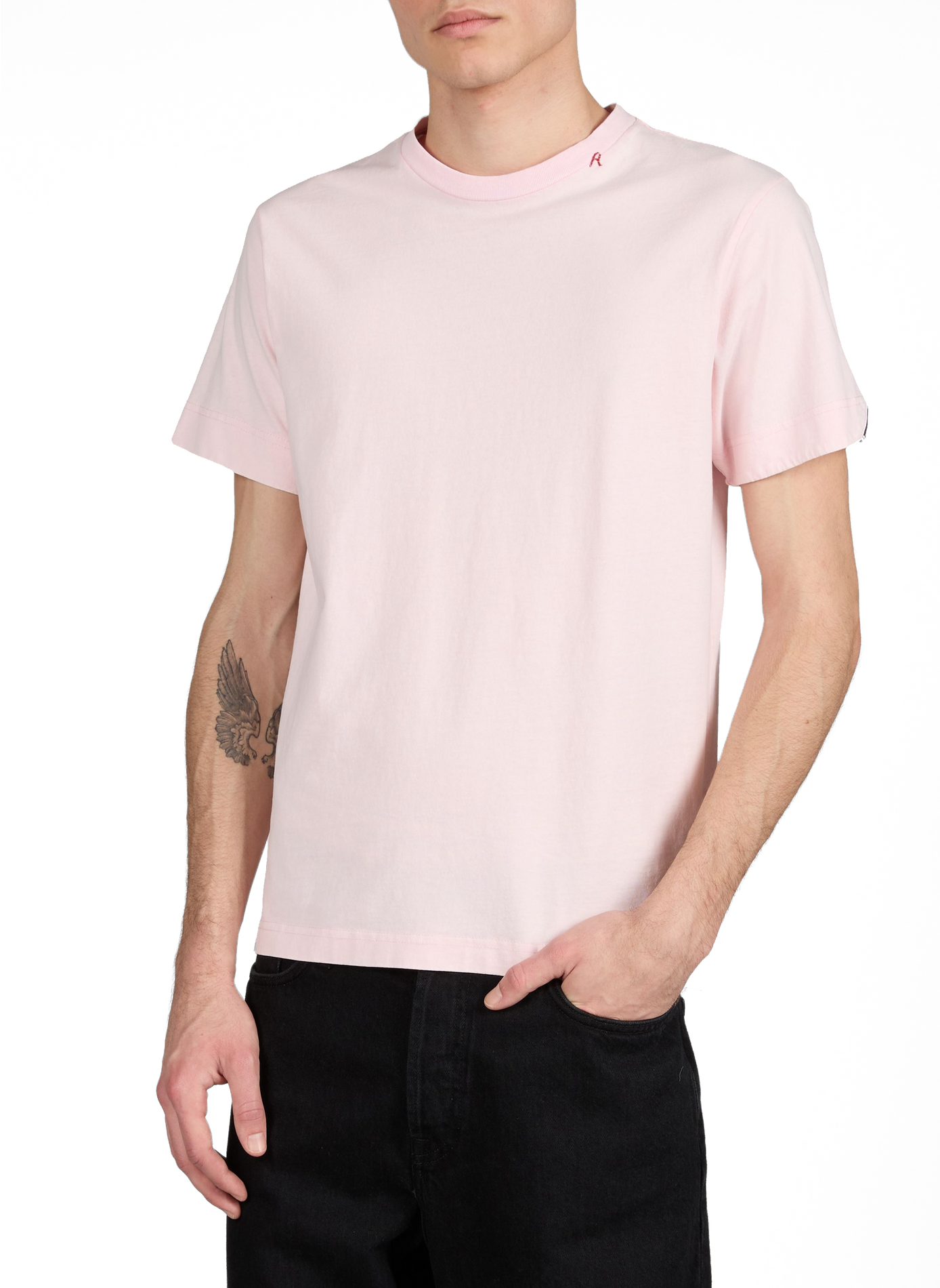 T-shirt droit à col rond en coton REPLAY Rose
