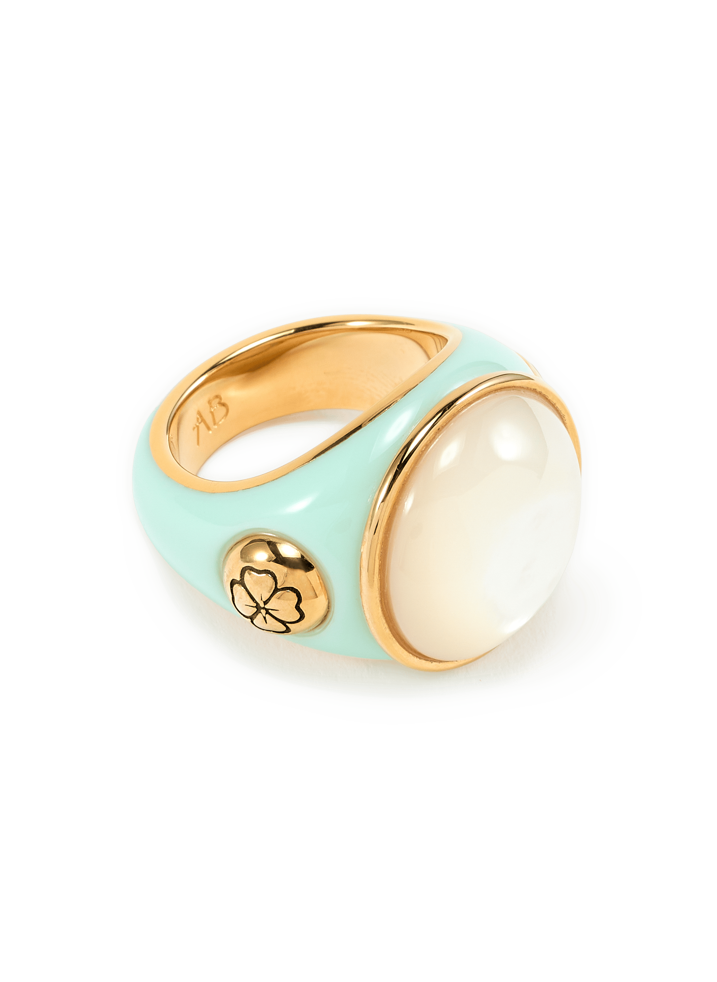 Dysie ring in brass and gold plated AURELIE BIDERMANN Blue
